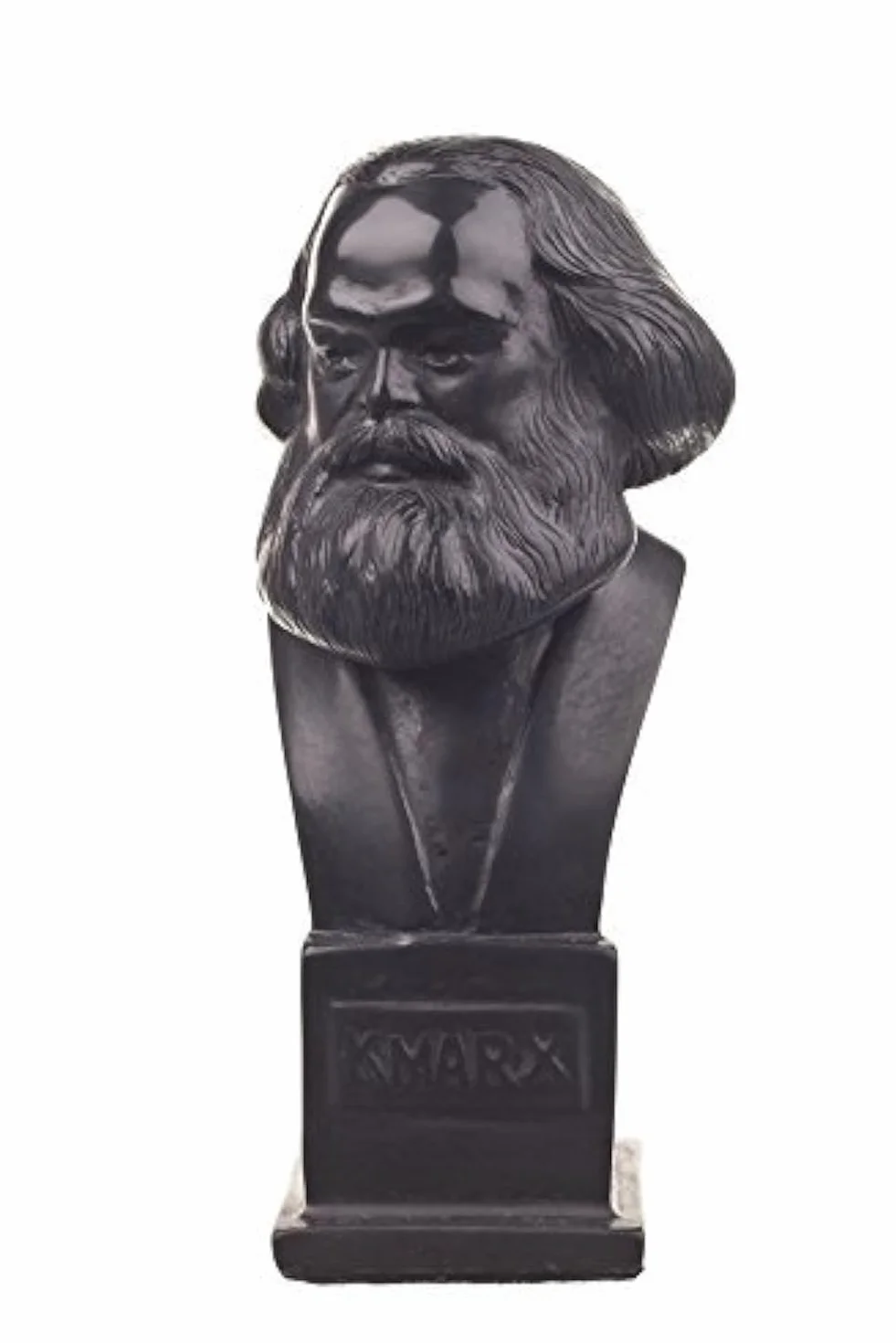 Niemiecki filozof socjalista Karol Marks kamień biust statuetka rzeźba czarna 12 cm