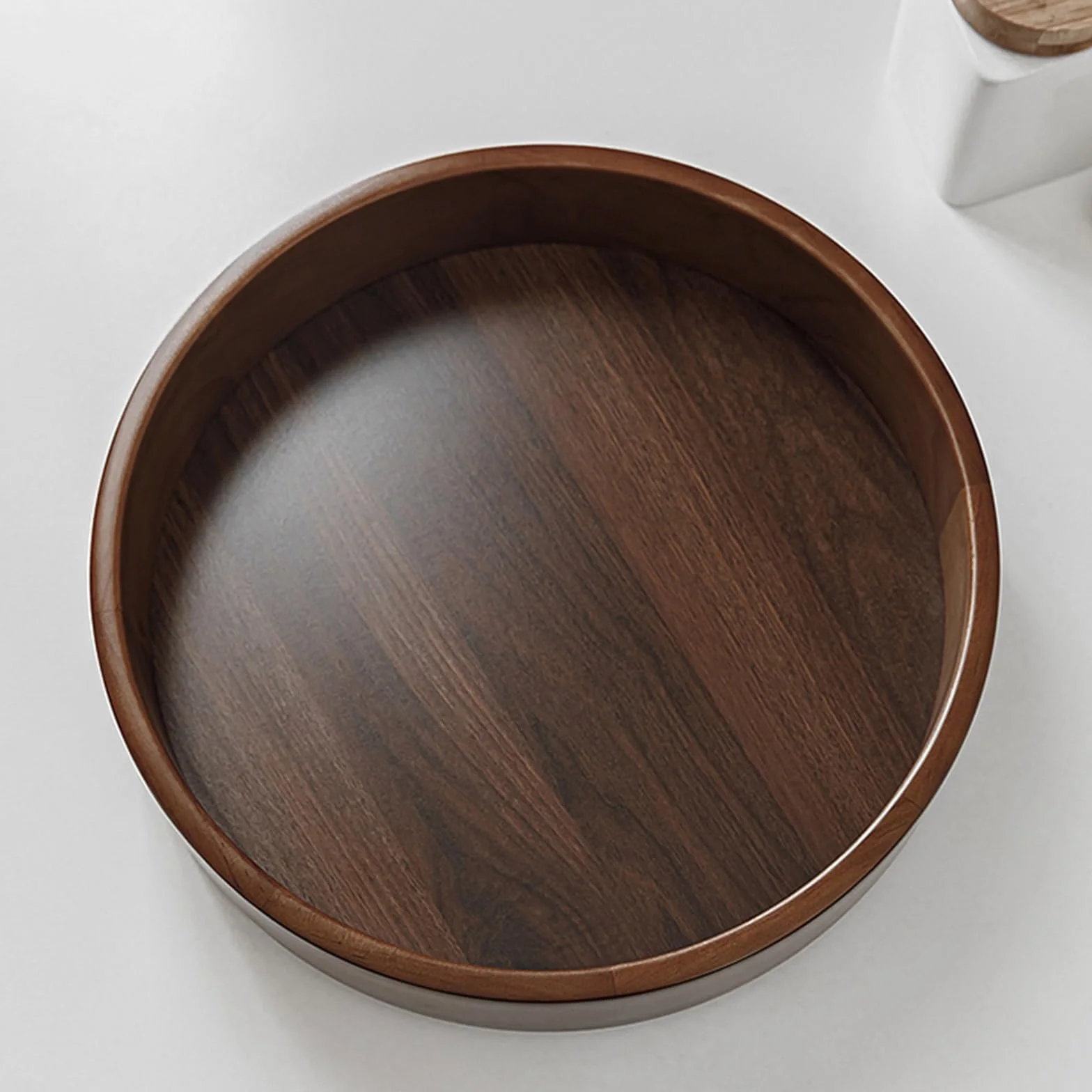 Antypoślizgowy drewniany stojak obrotowy Lazy Susan, obrotowy stojak na przyprawy organizer spinningowy do szafki, spiżarni, lodówki, blatu (rozmiar: 35,5 cm)