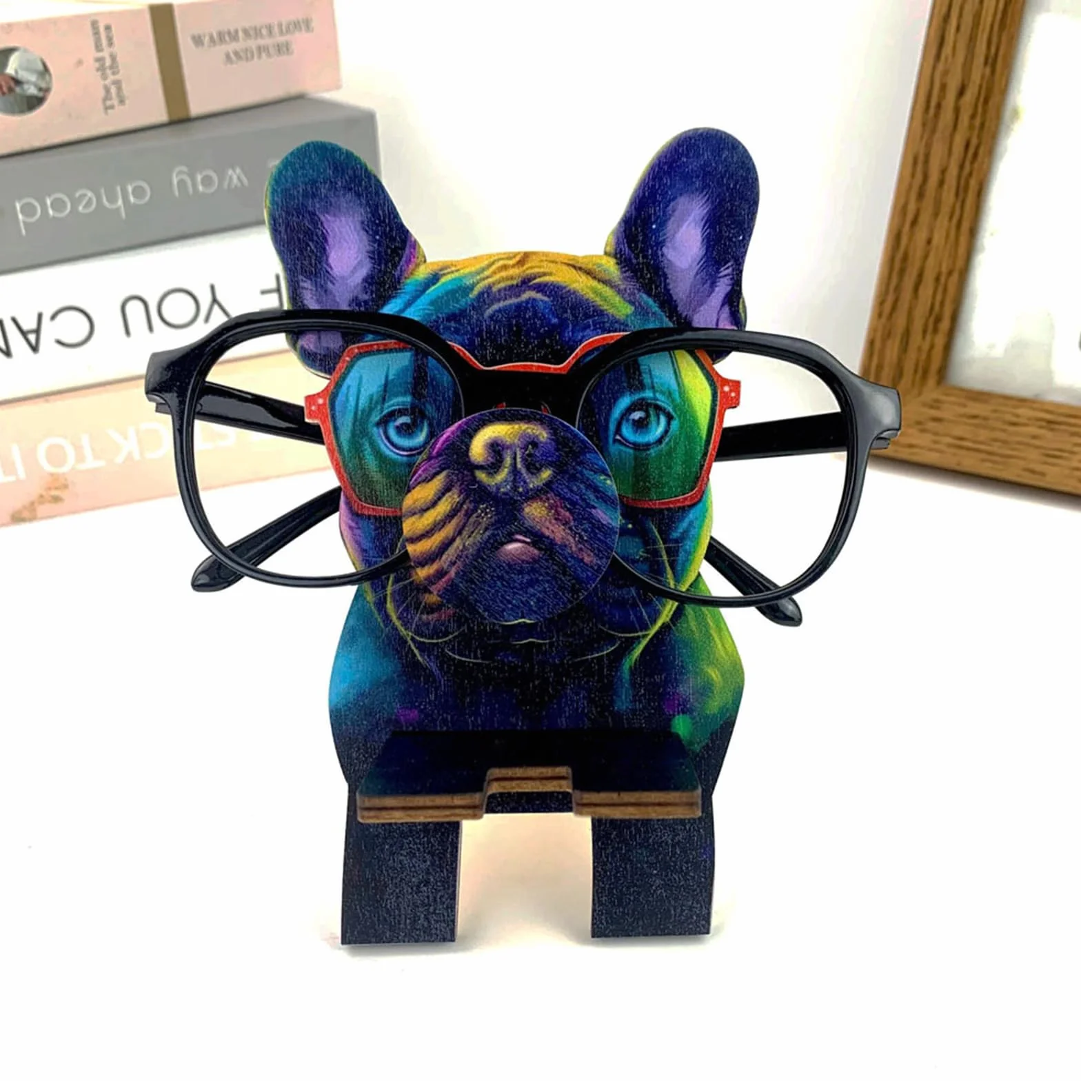Drewniany stojak na okulary, drewniany stojak na okulary 3D, uchwyt na okulary dla szczeniaka, stojak na okulary przeciwsłoneczne, prezent, dekoracja biurka, uchwyt na okulary dla mężczyzn
