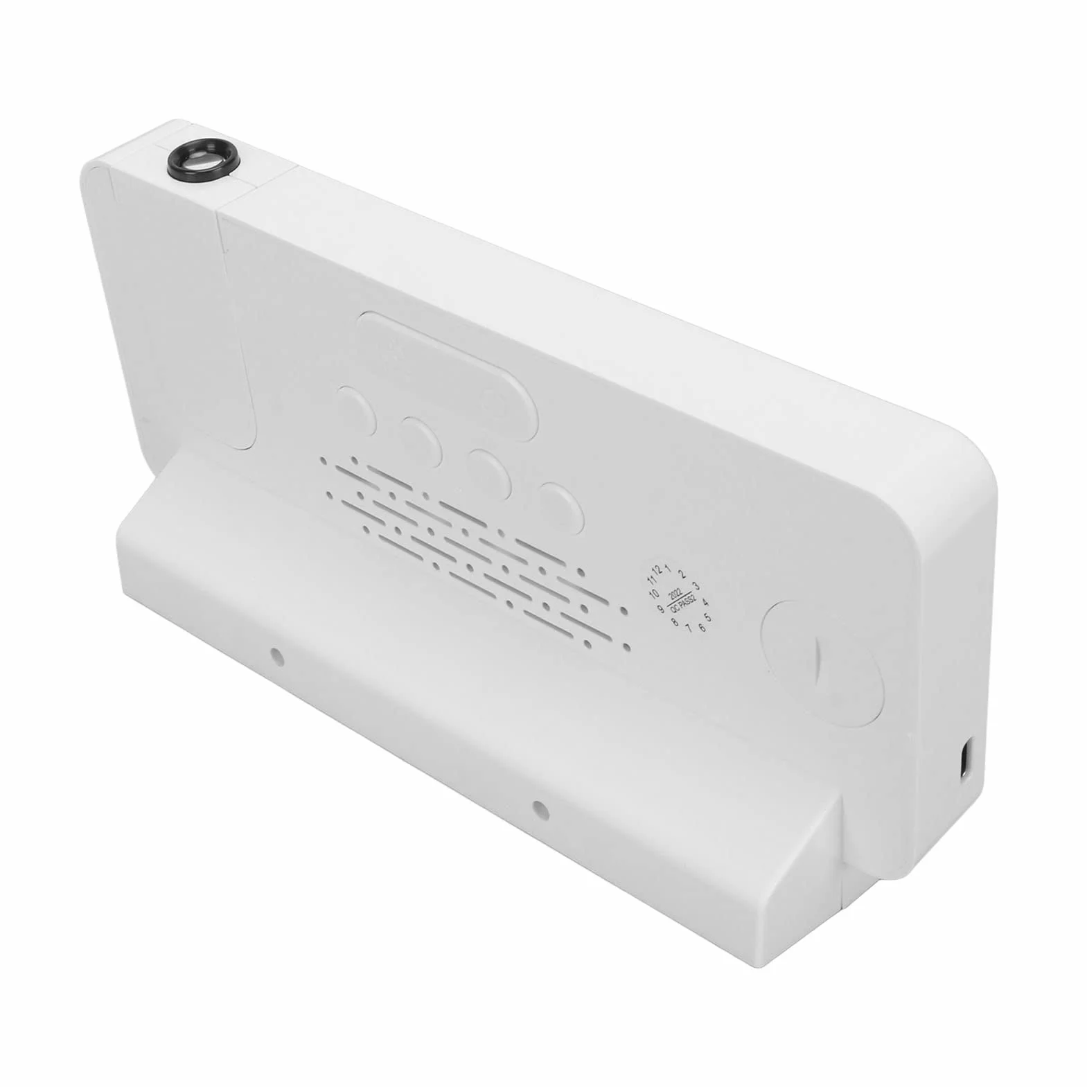 Yosoo Health Gear Budzik projekcyjny, lustrzany budzik LED z projektorem, godzina, data, wyświetlacz temperatury, szeroki kąt 180 stopni, ekran LED HD, projekcyjny zegar cyfrowy do sypialni, biały