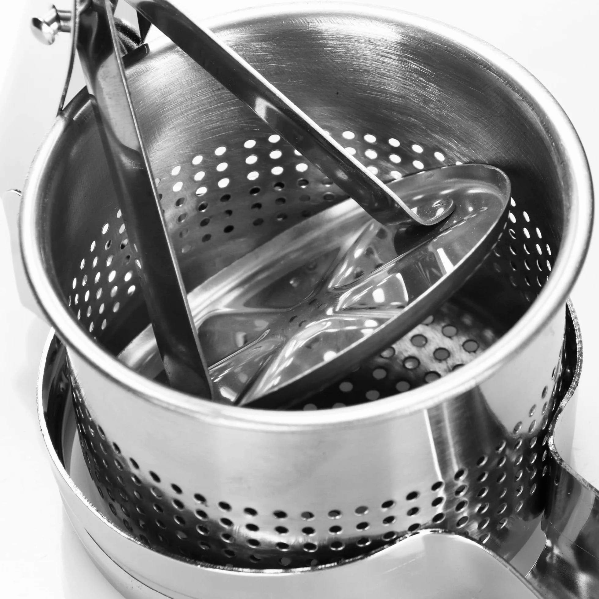 COM-FOUR® Prasa do ziemniaków - prasa reczna do ziemniaków, owoców i warzyw z wyjmowana wkladka sitowa - idealna do puree ziemniaczanego i drobnej szpachli (1 sztuka - V3)