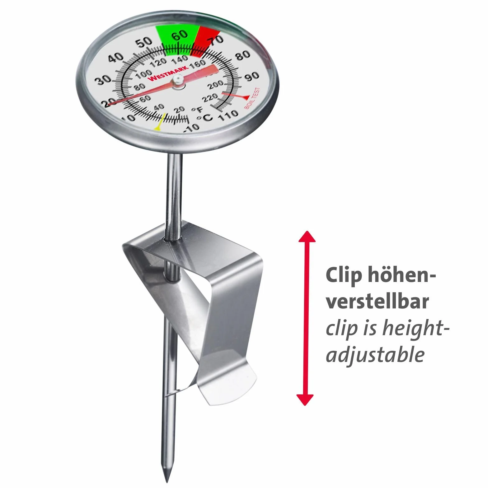 Westmark Termometr do Mleka, Srebrny, 14,5 x 4,9 x 4,5 cm