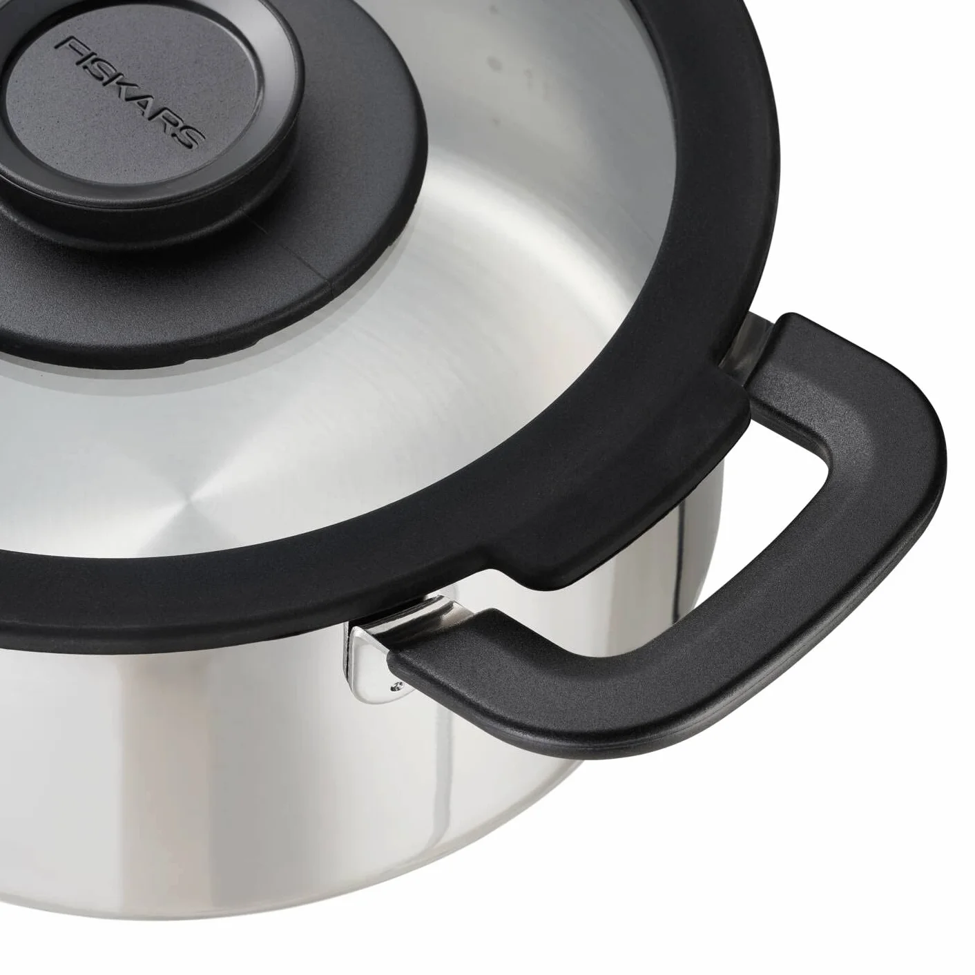 Fiskars Garnek z pokrywką, Pojemność: 5,0 l, Functional Form, Odpowiedni do wszystkich rodzajów płyt kuchennych, Stal nierdzewna/tworzywo sztuczne, 1026578