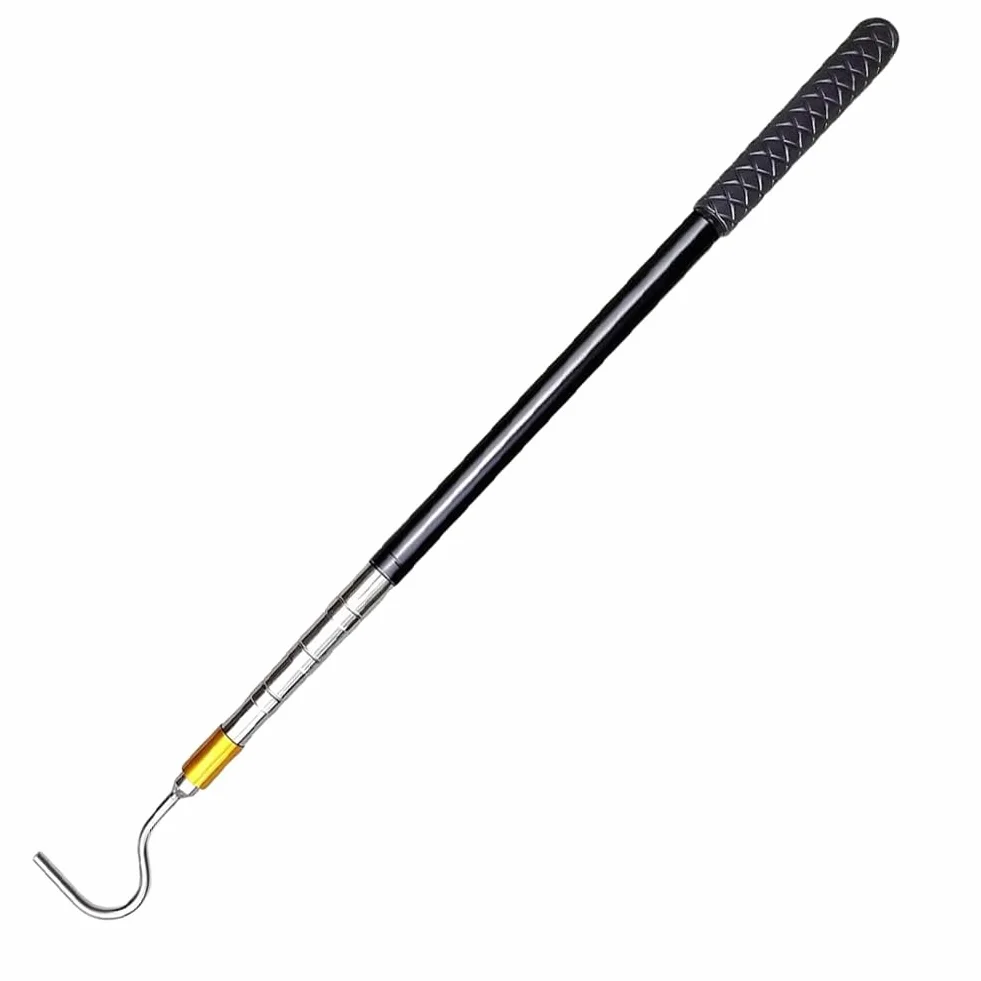 FARYODI Drążek teleskopowy 150 cm z hakiem do żagla przeciwsłonecznego, kedera, haka do łodzi, żagla przeciwsłonecznego, otwieracza markiz, drążek z hakiem do otwierania markiz, kamperów