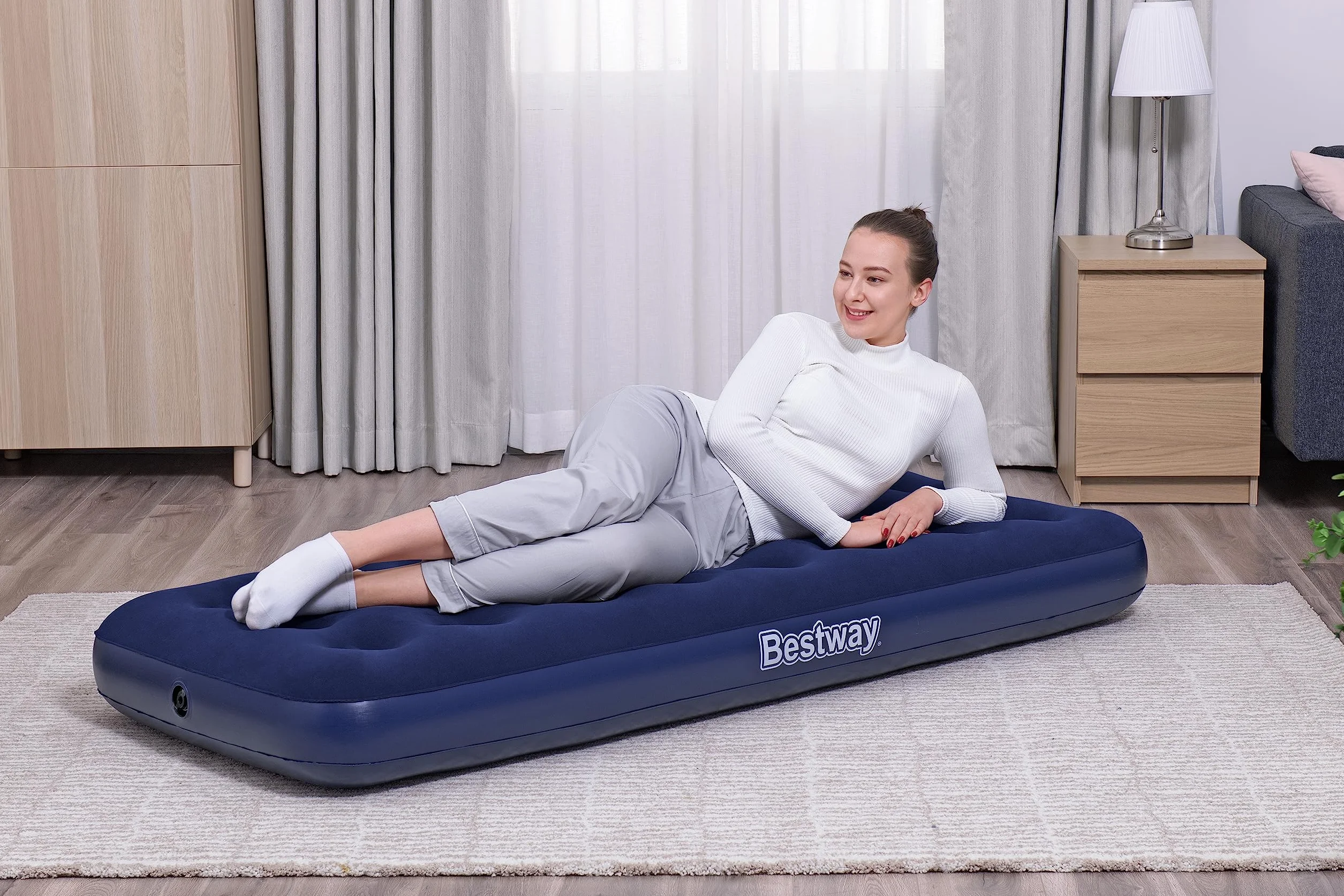 Bestway Materac Dmuchany 67000 Niebieski 185 x 76 x 22 cm