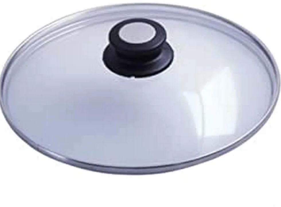 De Buyer 4112.24 Choc szklana pokrywa indukcyjna z gałką do piekarnika/ze stali nierdzewnej, odporna na temperaturę do 220°C, średnica 24 cm