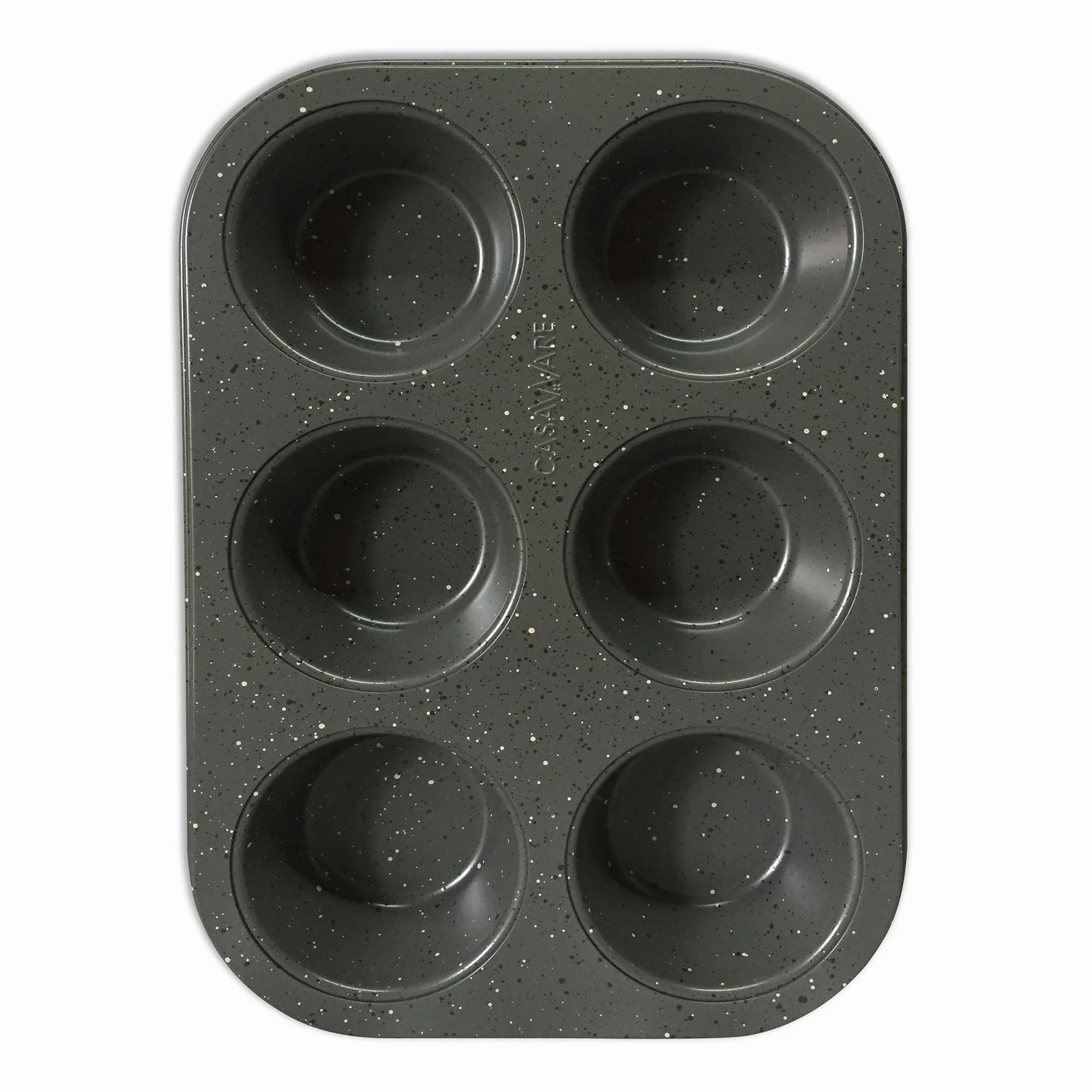 casaWare Toster Piekarnik 6 filiżanek muffinek patelnia nieprzywierająca powłoka ceramiczna (srebrny granit)
