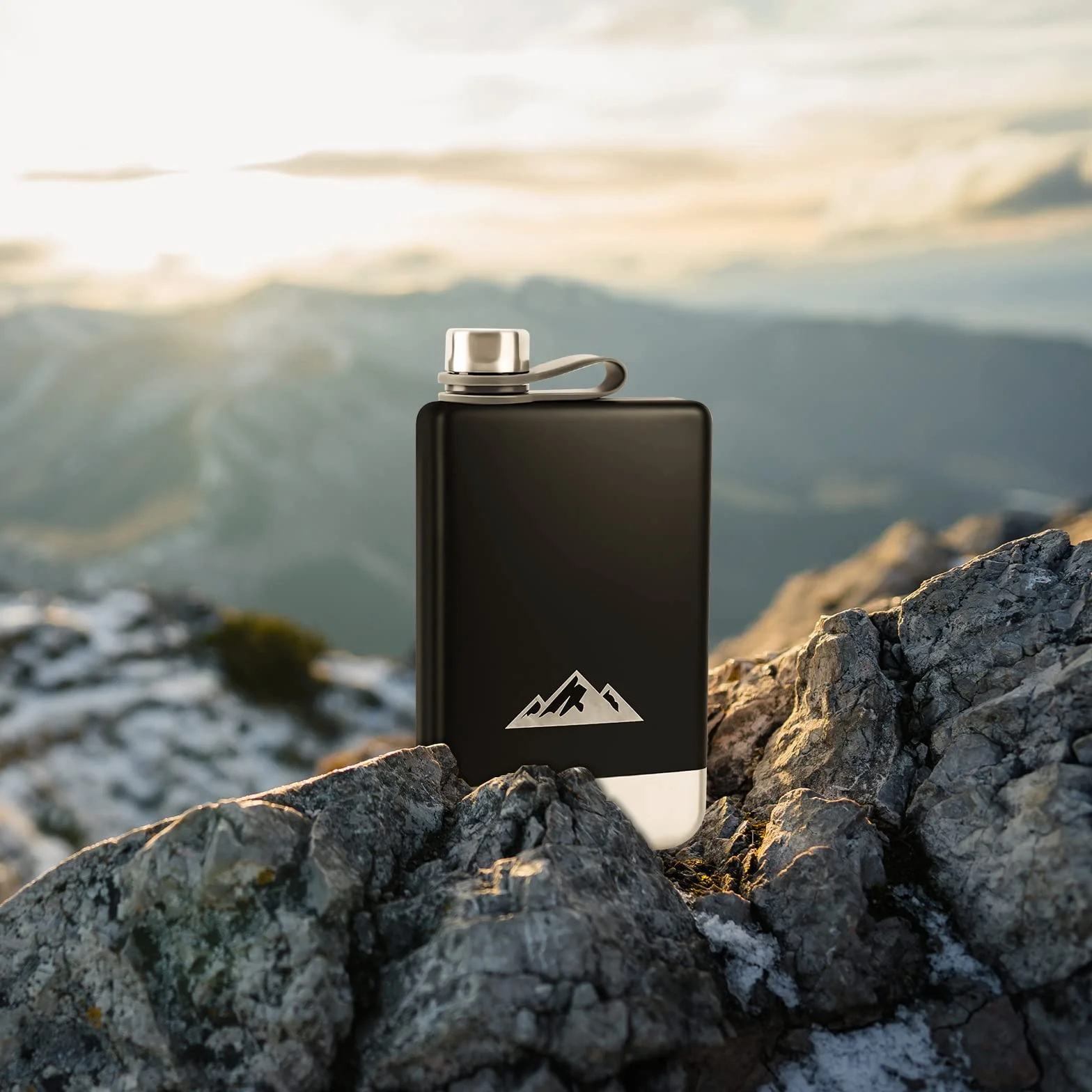 KWANITHINK Piersiówka ze stali nierdzewnej, 227 ml, Hip Flask z lejkarem, prezent na Dzień Ojca, do aktywności na świeżym powietrzu, wędrówki, wesele, kemping