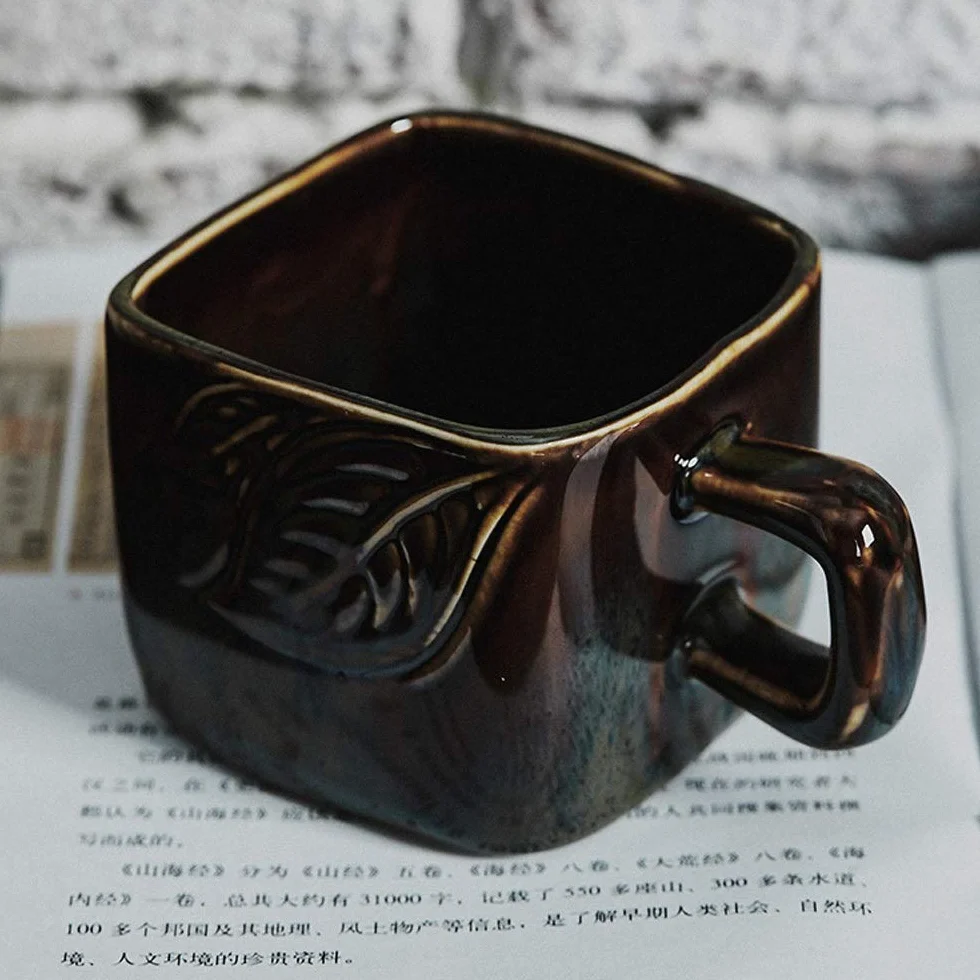 Porcelanowy kubek do kawy 220 ml, duże latte kubki kokosowe kubki na mleko z uchwytem filiżanki kubek śniadaniowy kubek na koktajl mleczny kubek do świątecznych barów kuchni