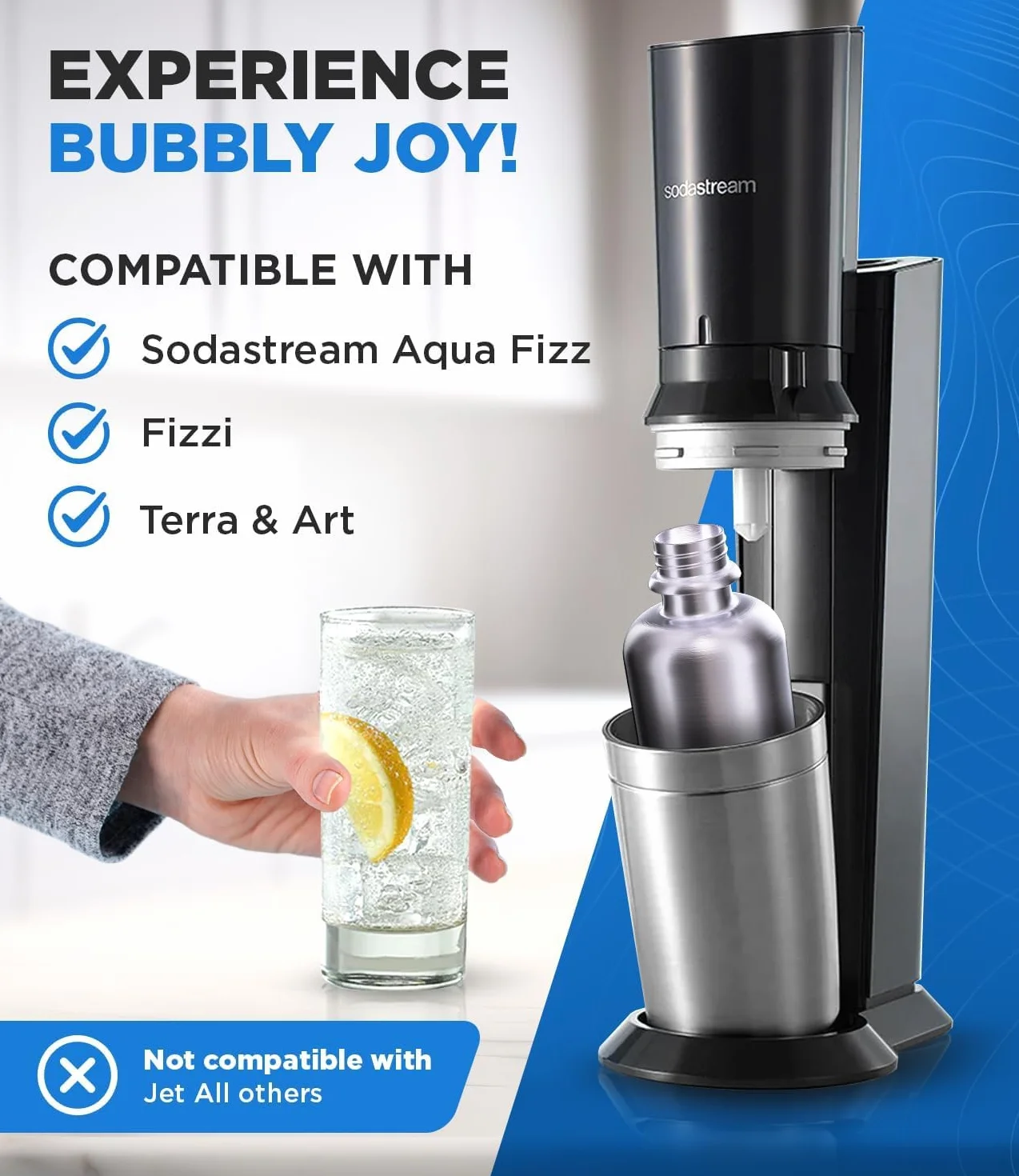 Butelka ze stali nierdzewnej 1000 ml kompatybilna z Sodastream Easy & Duo