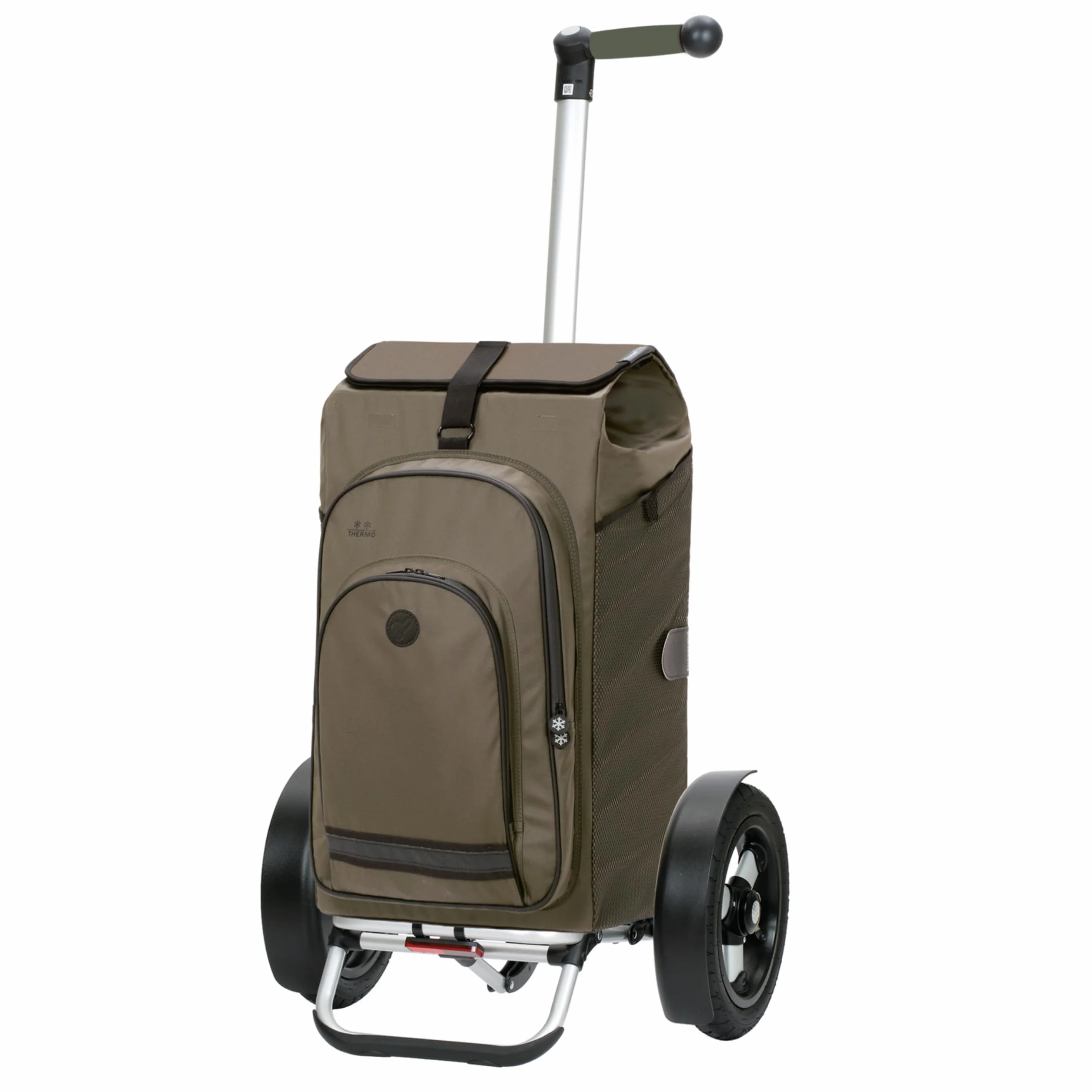 ANDERSEN Wózek na zakupy – Tura Shopper Hydro 3.0 Oliv 62 l Bike, wózek na zakupy, plecak, termiczny, aluminium, ergonomiczny uchwyt, składany, koło z łożyskiem kulkowym