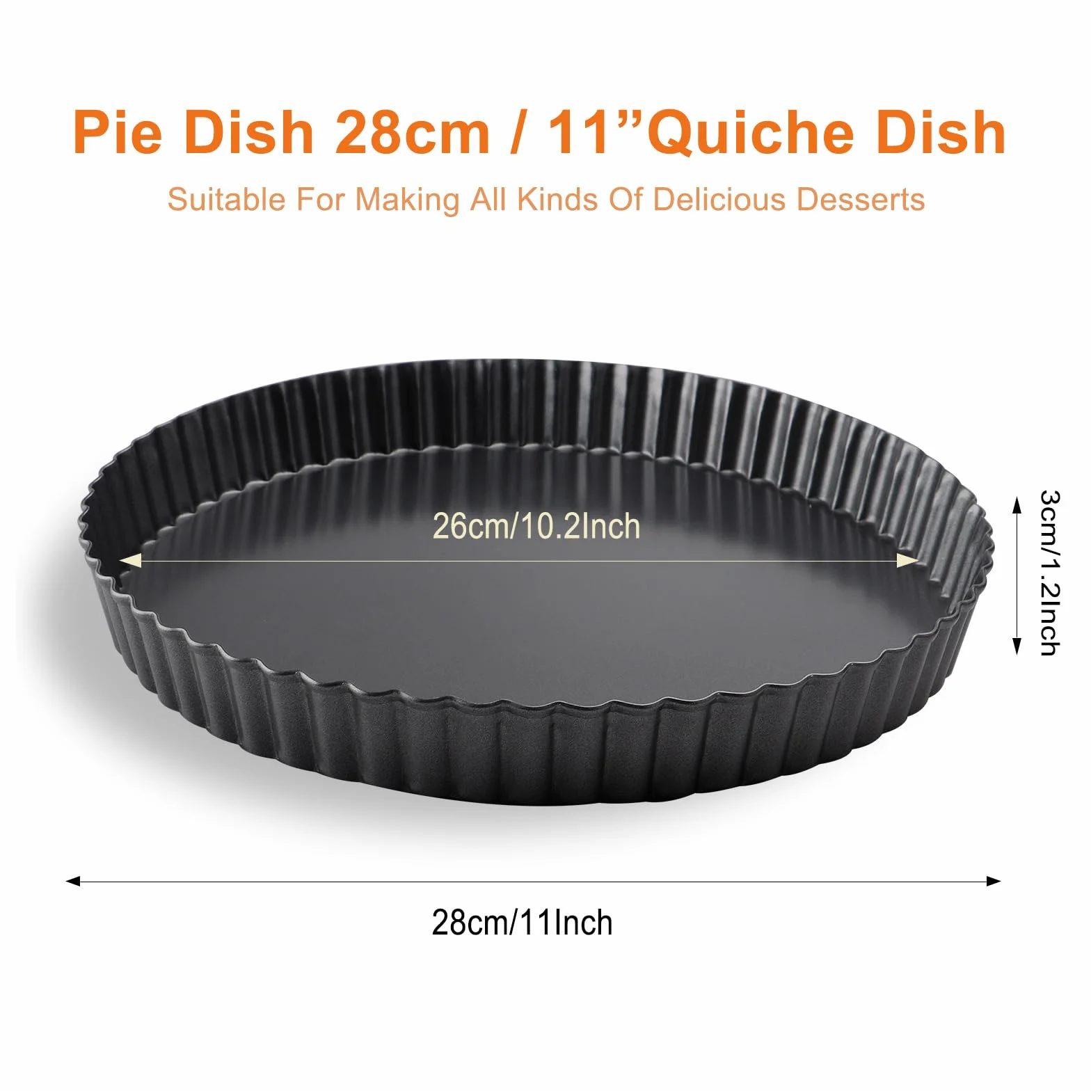 Naczynie do tarty 28 cm, naczynie do quiche z podstawą do podnoszenia, blaszka do tarty z wyjmowaną podstawą, bezpieczne naczynie do flan, naczynia do ciast, formy do pieczenia, małe naczynia
