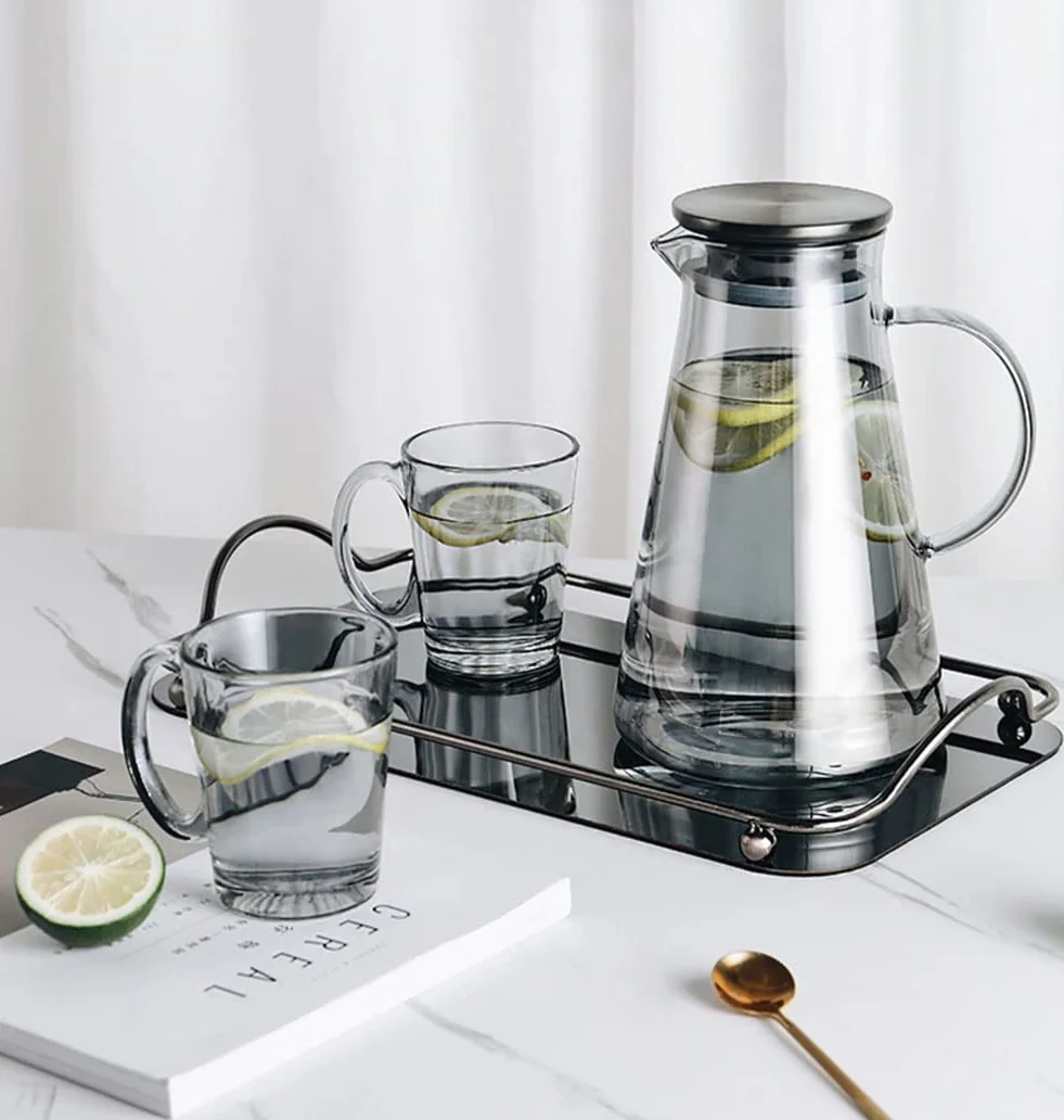 Szklane kubki do kawy zestaw 6 sztuk, kubki do kawy ze szkła borokrzemowego, 300 ml, zestaw bezołowiowych szklanek do picia, filiżanki do herbaty premium z uchwytem, prezenty do kawy espresso