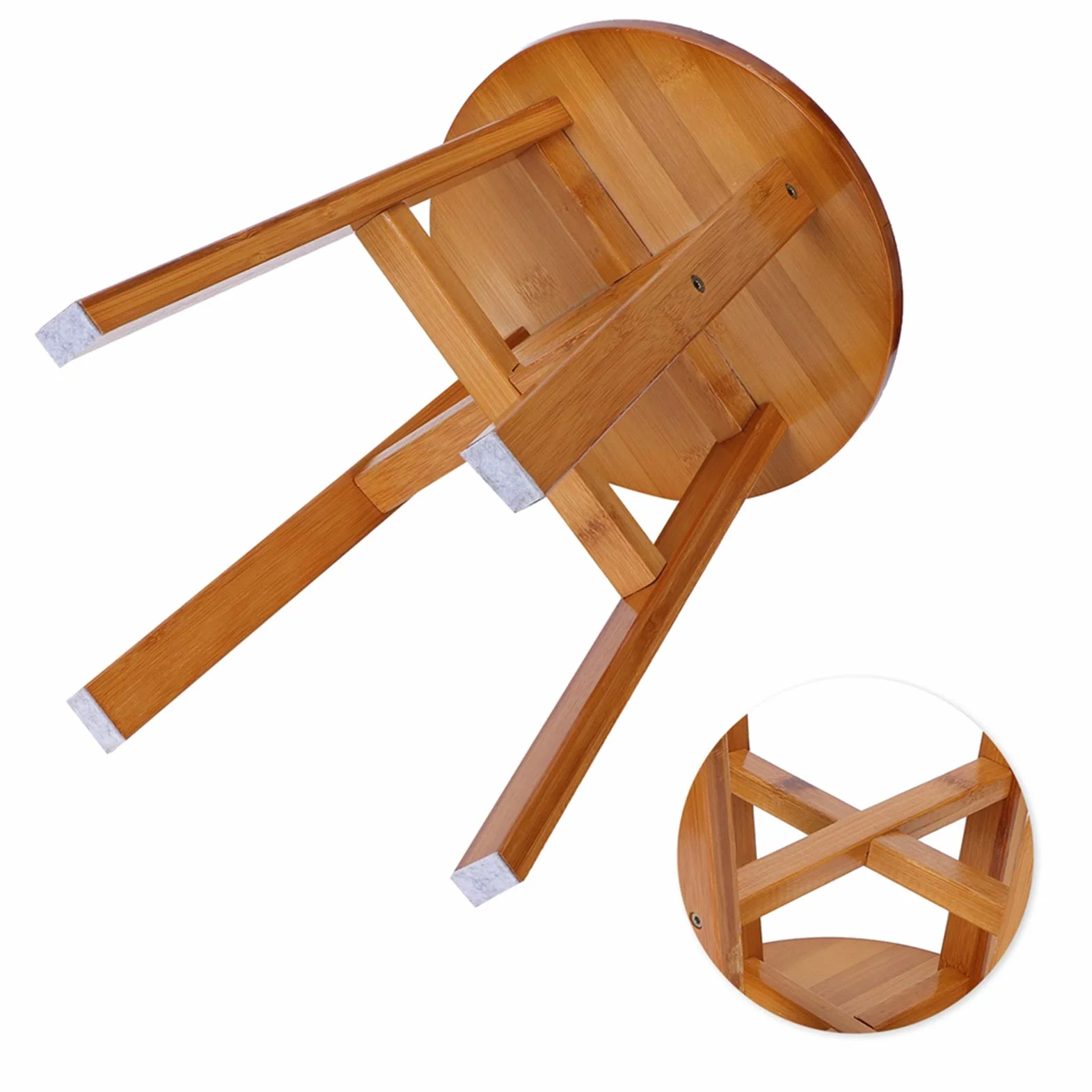 Escabeau en Bambou Tabouret Portable Bois Enfants Adultes Multifonctionnel Salle de Bains Cuisine