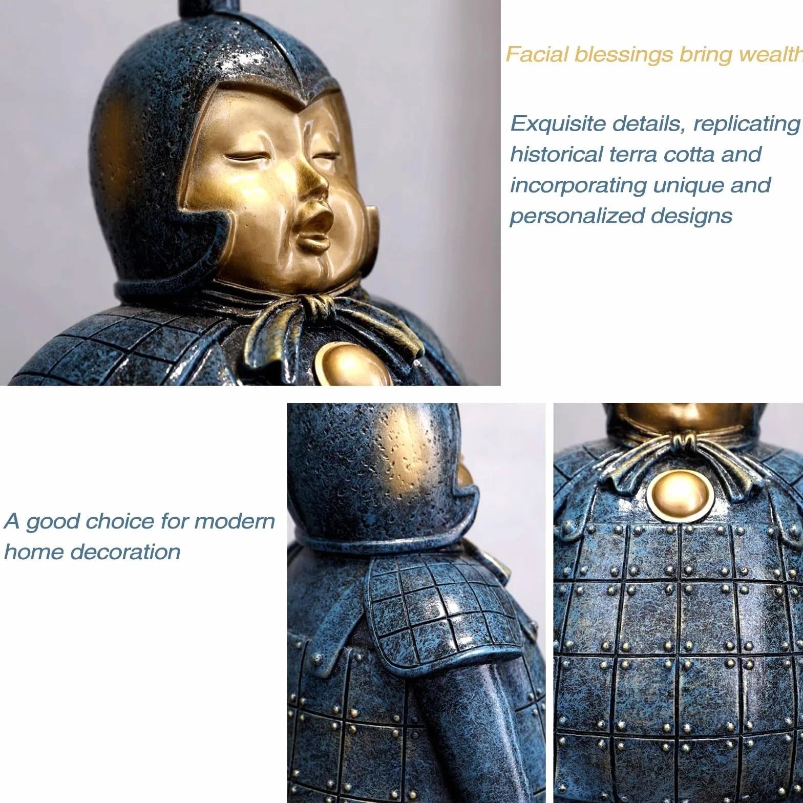 Statua do dekoracji domu – statuetka artystyczna, terakota wojowników statuetka żołnierzy straży włóczni, figurka zbroi z terakoty, dekoracja domu, figurka rycerza Qin, dekoracja na biurko (zestaw