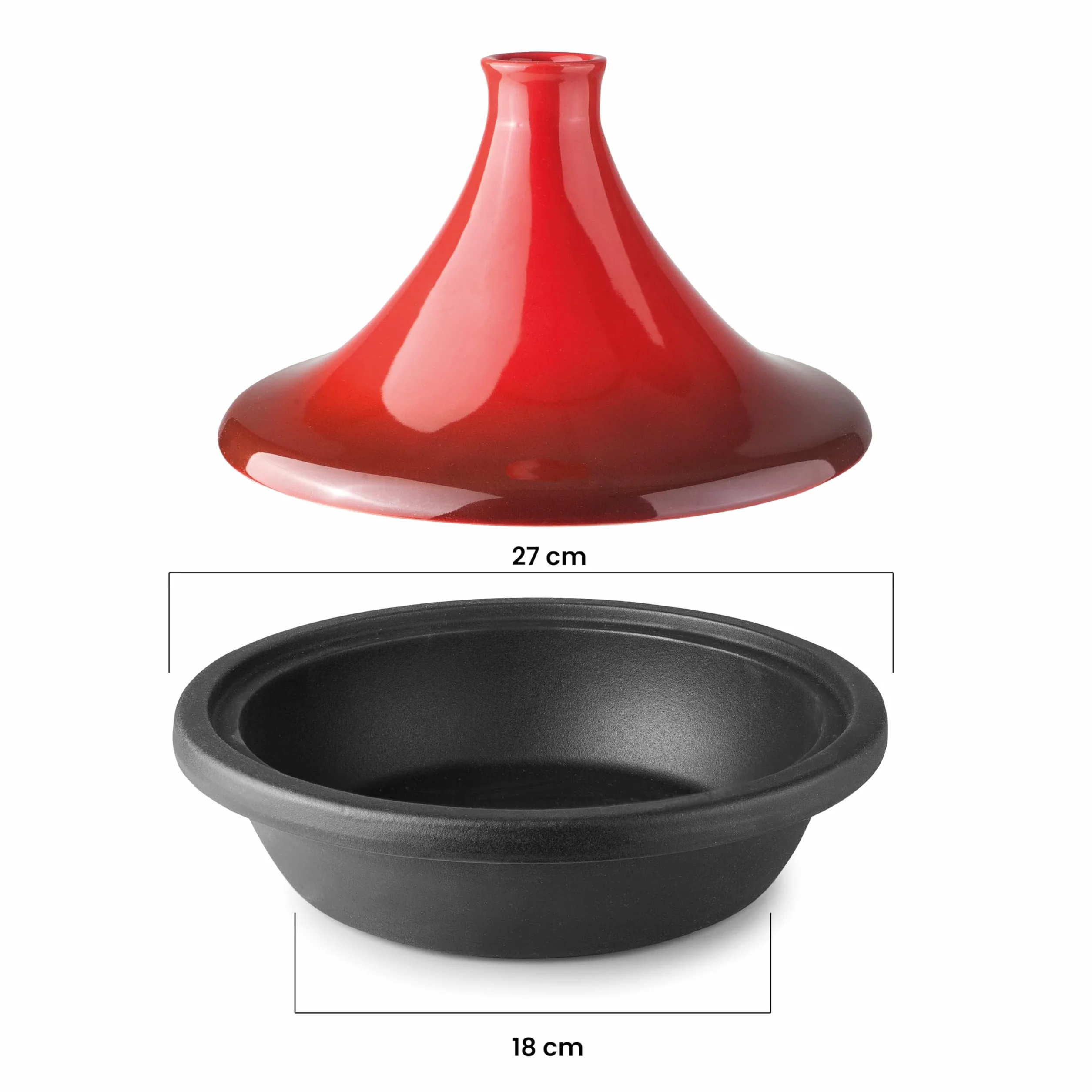 IBILI - Tajine H-Class 27 cm - Korpus żeliwny i ceramiczna osłona, nadaje się do indukcji