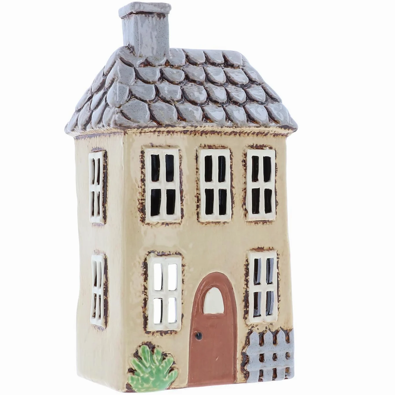 Shudehill Giftware Ceramiczny Świecznik na Podgrzewacze Garden House, Średni Kremowy