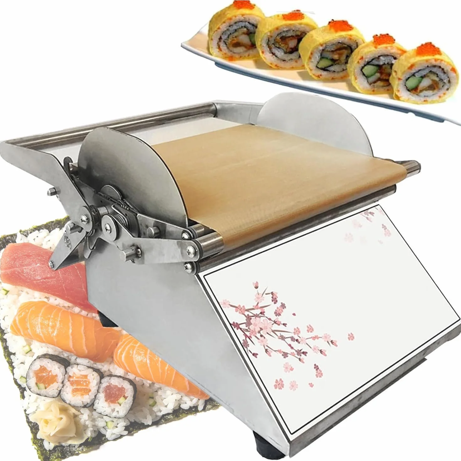 Zestaw do robienia sushi, ręczny wałek do sushi do samodzielnego wykonania sushi, konstrukcja ze stali nierdzewnej, idealny do restauracji i bufetu