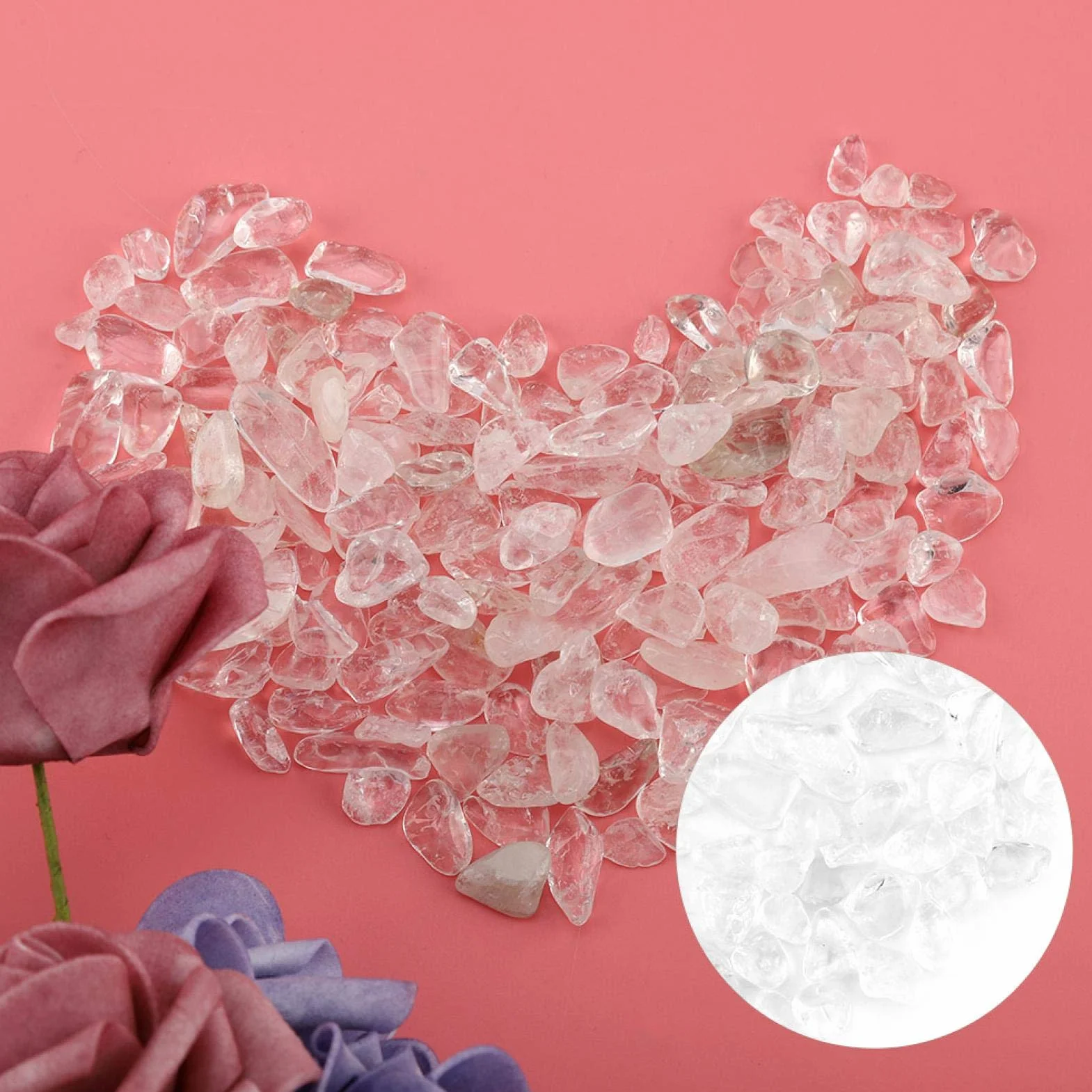 Naturalny kryształowy kamień Tumbled Chips Kruszone kamienie Reiki Healing Quartz Crystals Biały