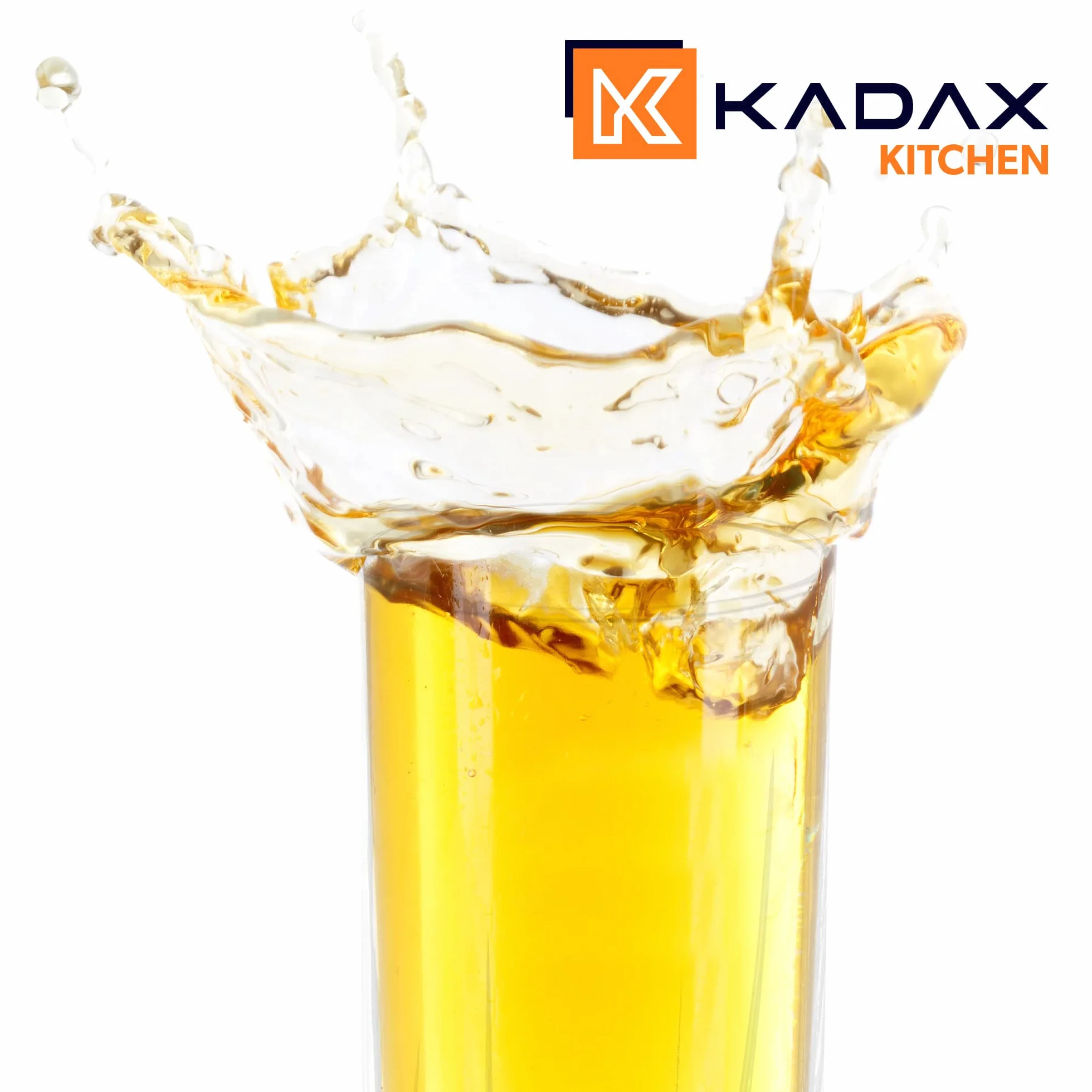 KADAX Zestaw 6 szt. Szklanki wysokie żłobione 380 ml do wody, soku i drinków oferują pewny chwyt dzięki żłobieniu, a grube ścianki zwiększają wytrzymałość.