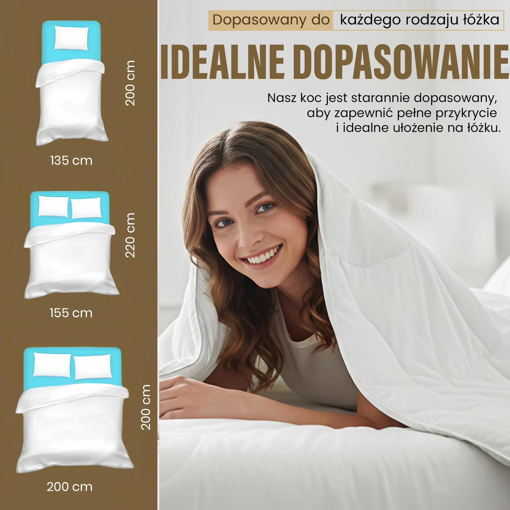 Feluna® Kołdra z Wielbłądziego Włosia 4-Sezonowa, 135x200 cm | Wypełnienie 500 g/m² – oddychająca kołdra całoroczna z certyfikatem Öko-Tex, etyczne pozyskiwanie
