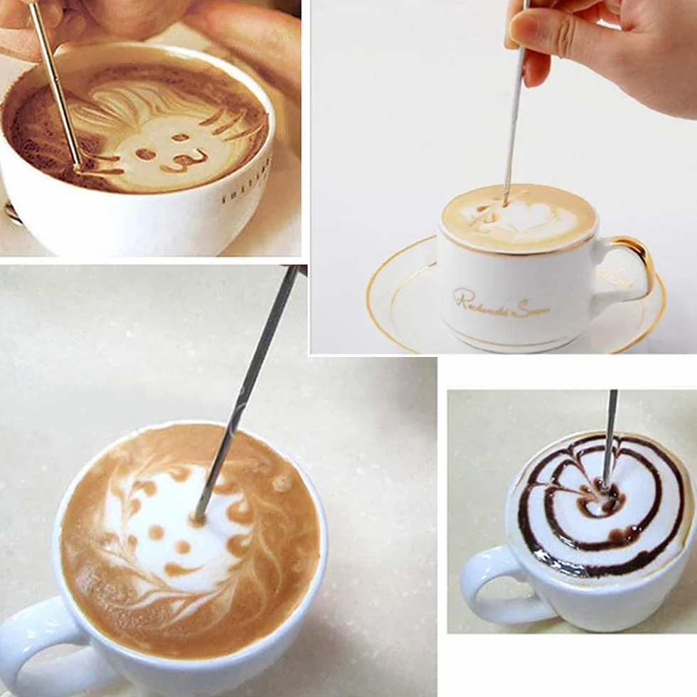2 szt. 304 stal nierdzewna kawa sztuka pióro barista cappuccino espresso kawa dekorowanie latte art pióro fantazyjne narzędzie do kawiarni