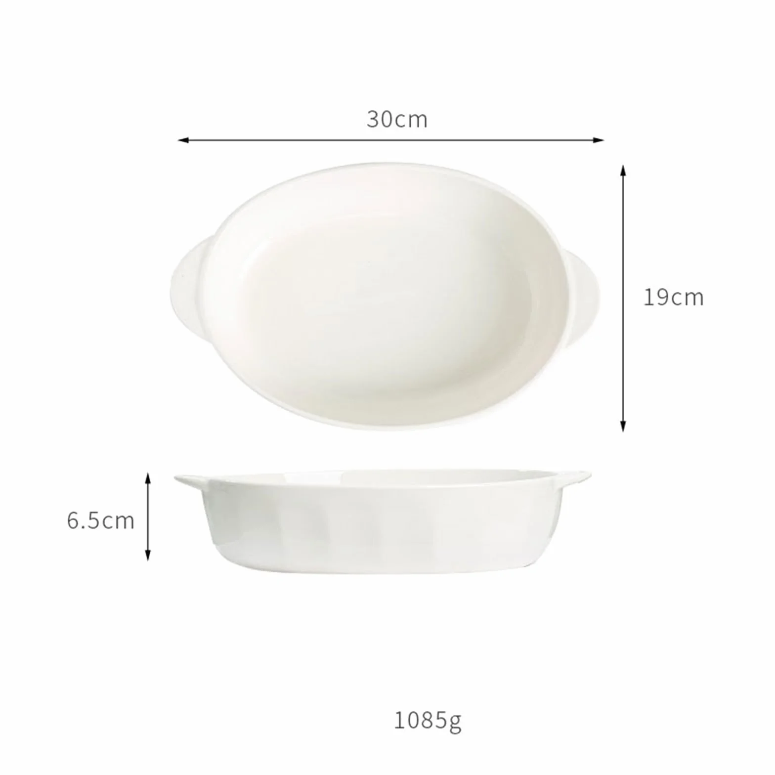 Podszkliwne ceramiczne podwójne uszy naczynia do pieczenia sera, owalne naczynie do pieczenia o dużej pojemności danie do pieczenia sera