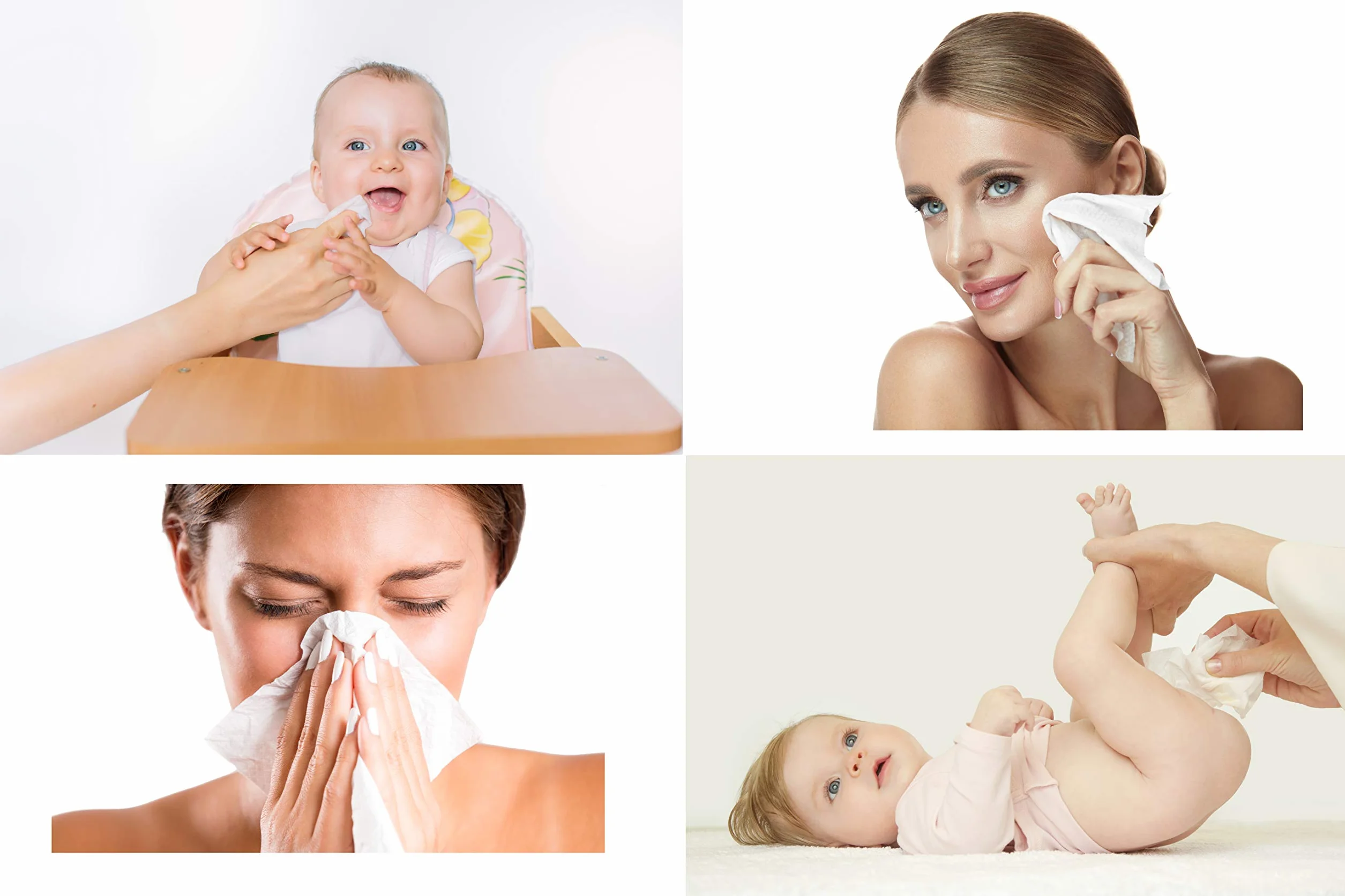 Ivyone Chusteczki suche z czystej bawełny, 100 chusteczek, biodegradowalne, bez chemikaliów i bez plastiku, idealne dla skóry wrażliwej noworodka