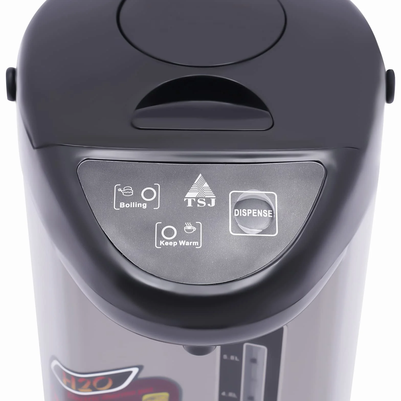 Dozownik gorącej wody ze stali nierdzewnej, 4 l, elektryczny Thermopot, podwójne ścianki, funkcja utrzymania ciepła, czajnik elektryczny do domu, szkoły, biura (czarny)