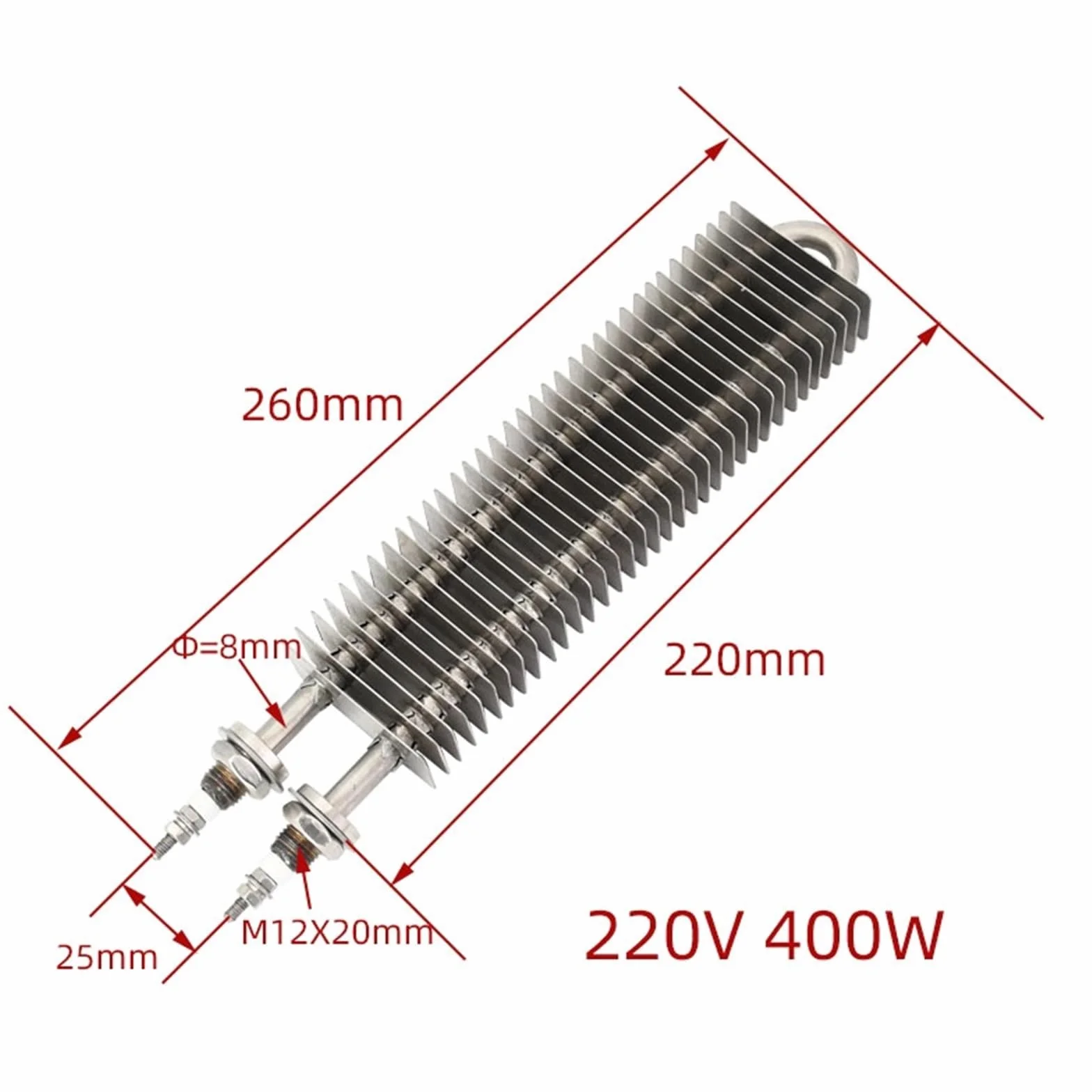 Element grzejny 220V 400W grzejnik kwadratowy 25x50mm element grzejny piekarnika elektrycznego ze stali nierdzewnej kuchenka na gorące powietrze odporność na grzałkę