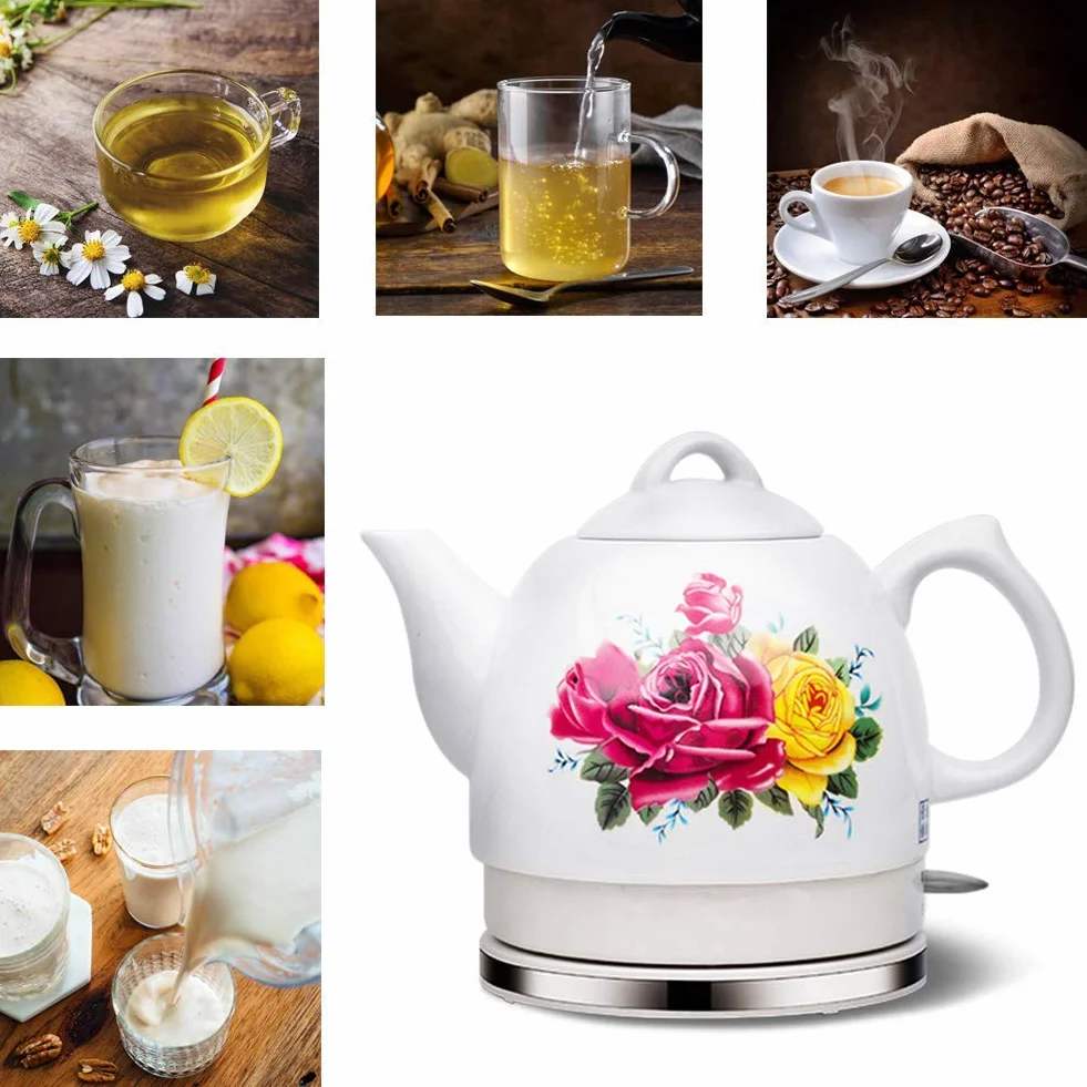 Czajnik ceramiczny Czajniczek - Dzbanek ze stali nierdzewnej 1,2 l w stylu retro, bezpłatny, automatyczne wyłączanie, szybkie gotowanie 1350 W Woda do herbaty, kawy, zupy, płatków owsianych -