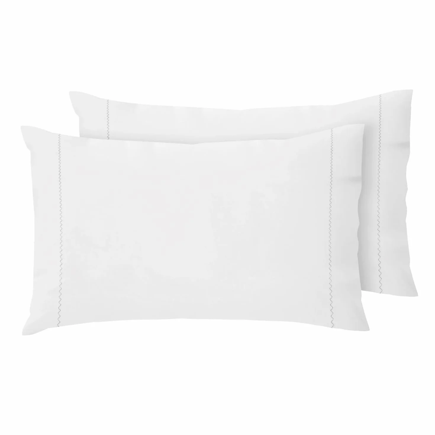 Zestaw 2 poszewek na poduszki 100% czysta bawełna worek z frędzlami - 50 x 80 cm - bawełna biały wzór Toronto