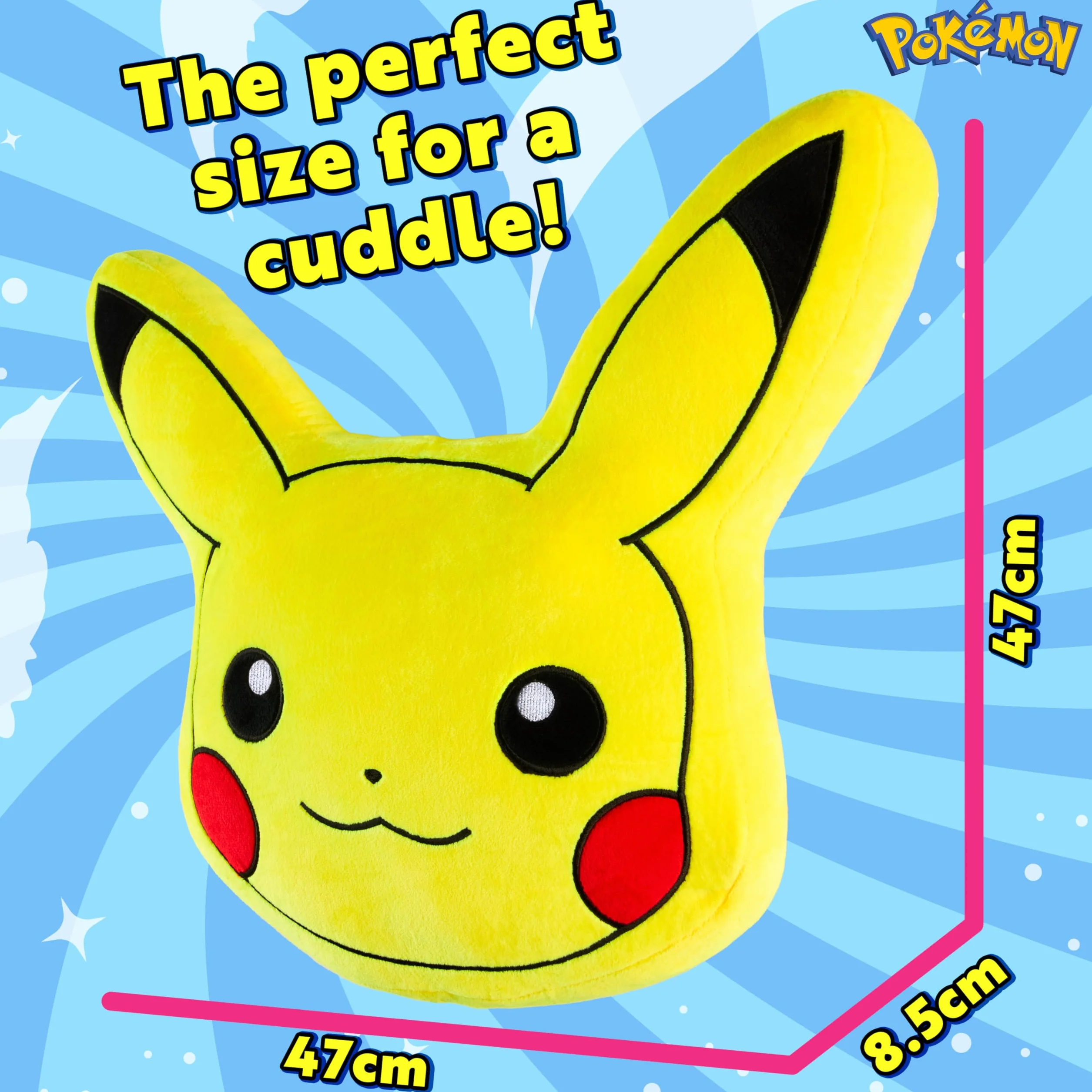 Pokemon 3D Pluszowa poduszka Pikachu, poduszki dekoracyjne akcesoria do sypialni 45 x 45 cm, prezent dla dziecka