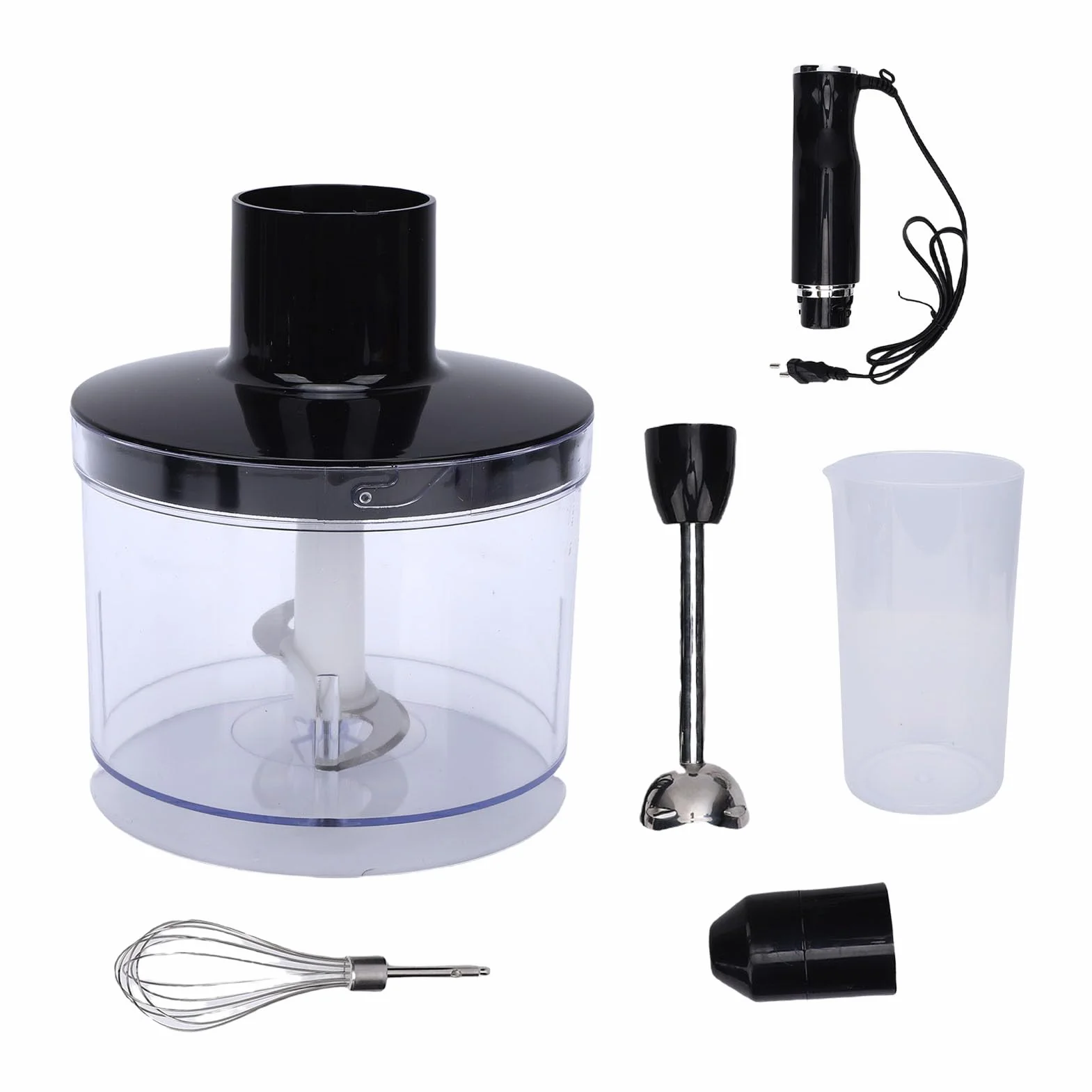 TARSHYRY Zestaw Zanurzeniowego Blendera Ręcznego Mocny Elektryczny Mikser Kijowy ze Stali Nierdzewnej o Mocy 400 W z trzepaczką Rozdrabniacz Kubek do Koktajli Zupy Puree Kuchnia G (wtyczka UE)