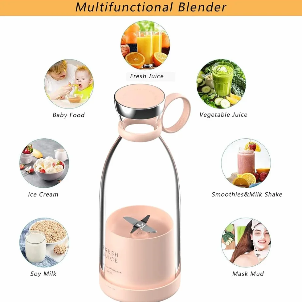 Przenośna rolka mini blender do soków osobistych z sześcioma ostrzami 3D, blenderem do domu, biura/na zewnątrz | JUCIFY