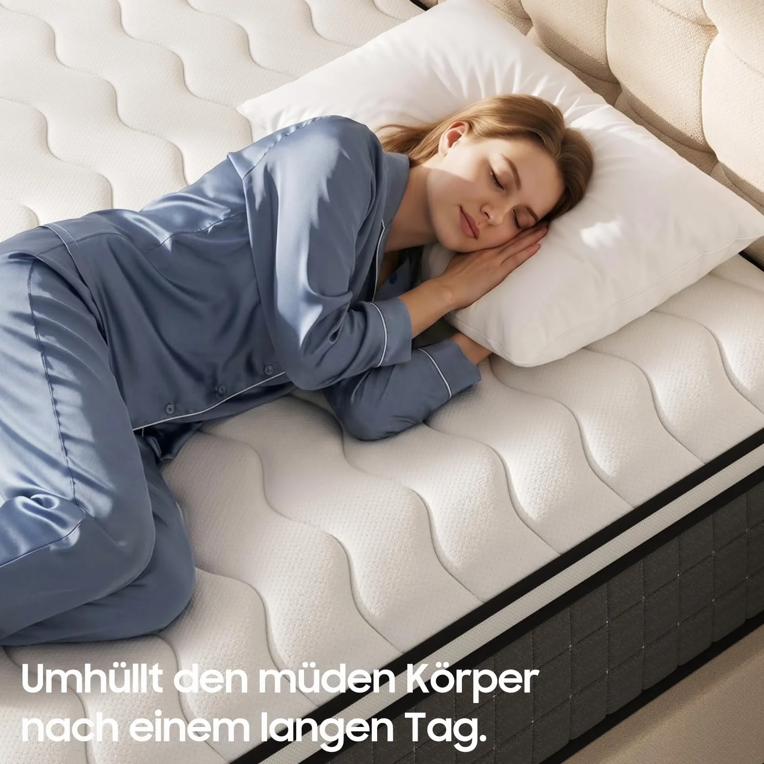BedStory Materac sprężynowy z kieszonkowym rdzeniem sprężynowym 120 x 200 cm, stopień twardości 3/H4, 20 cm, Oeko-TEX, ciemnoszary
