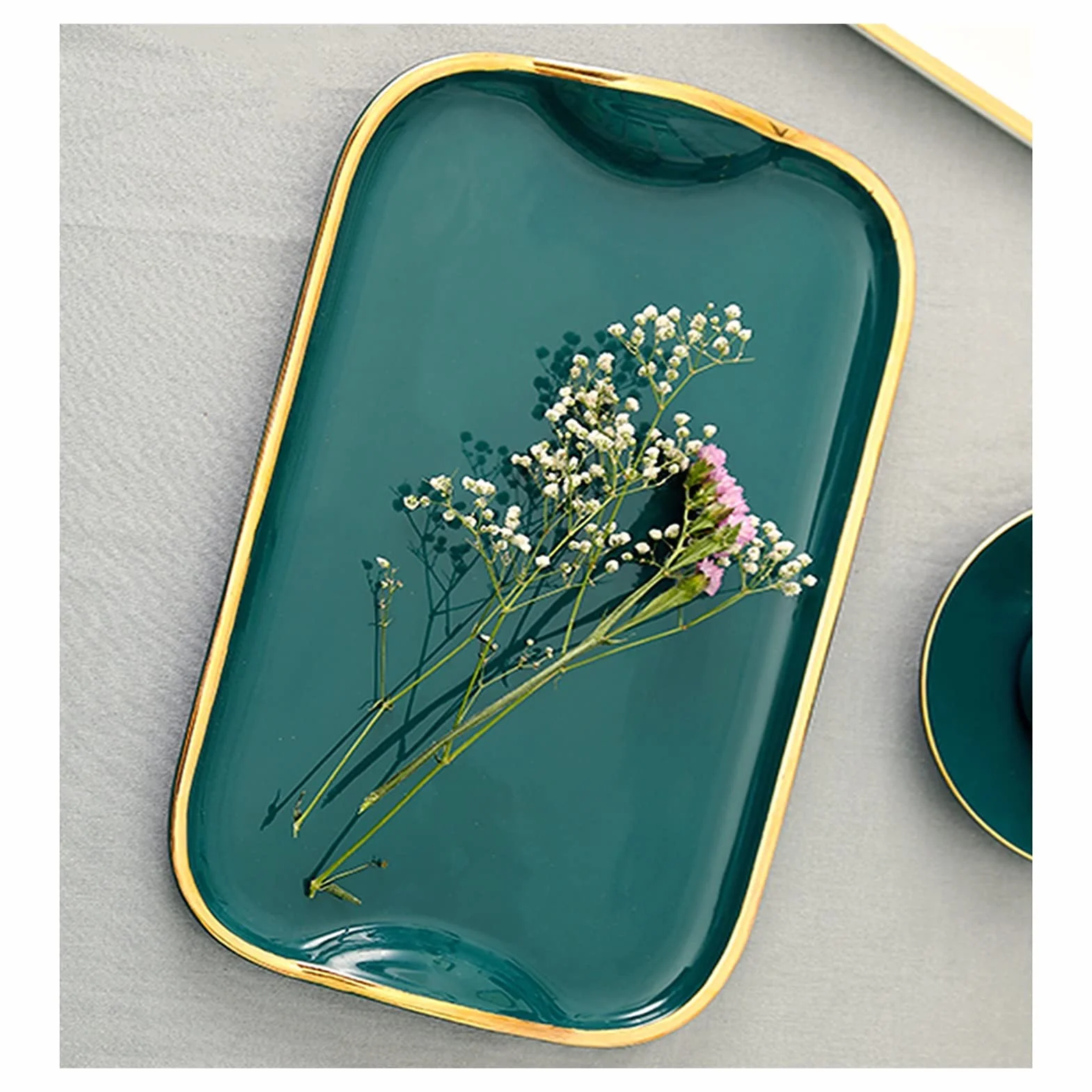 Regał do przechowywania taca do serwowania nowoczesny dom dekoracyjna szuflada elegancka prostokątna ceramiczna taca na stolik kawowy do salonu Vanity Bathroom Wkład na sztućce (kolor: B)