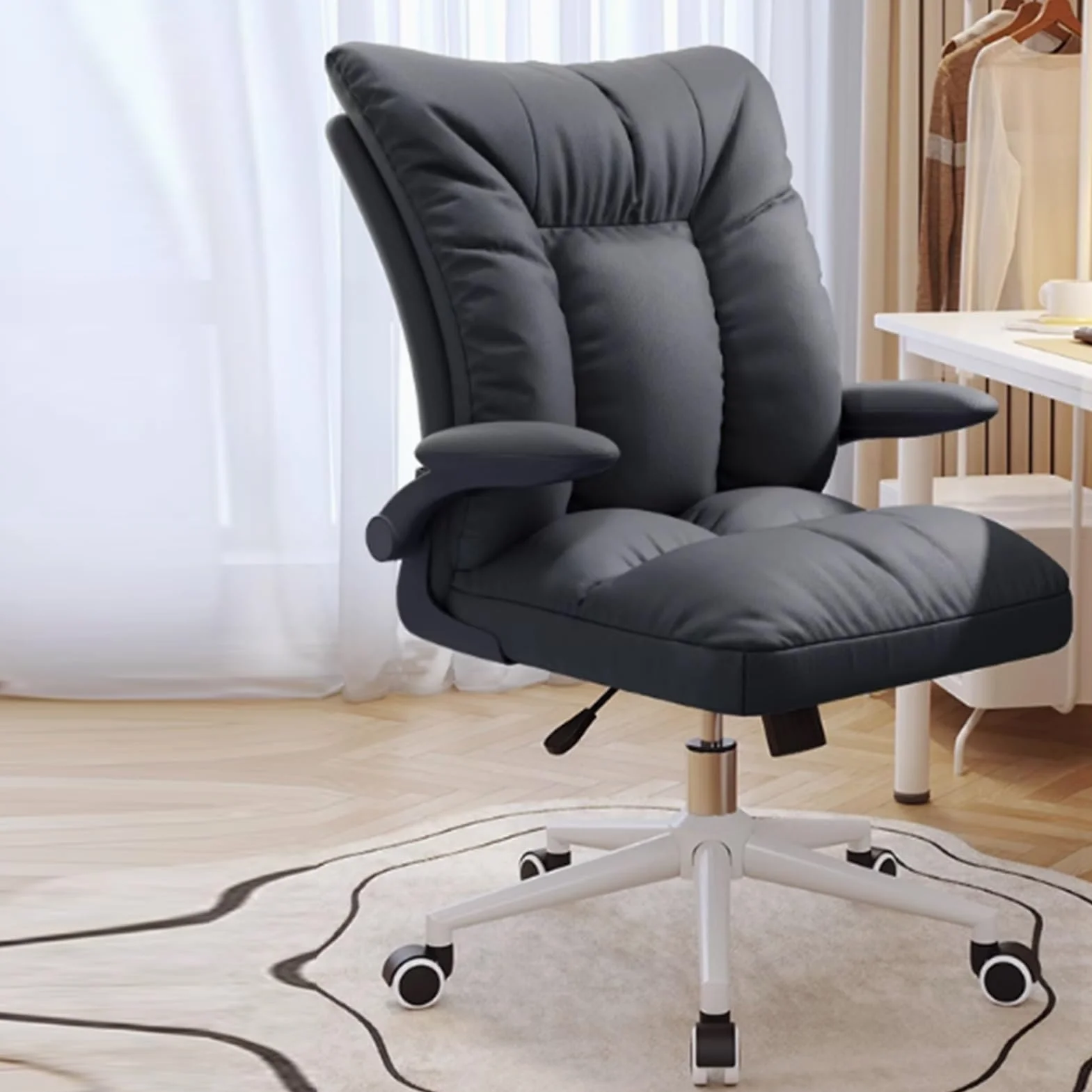 Ergonomiczne krzesło gamingowe do gier komputerowych z regulowanymi podłokietnikami, obracane o 360°, wygodna konstrukcja, dla dorosłych i nastolatków (kolor 1)