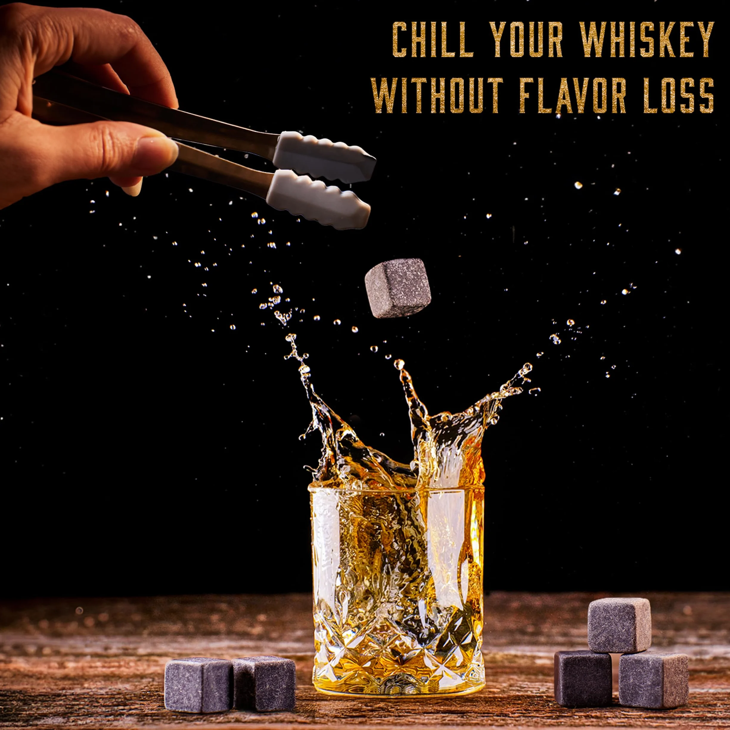 WHISISKEY Zestaw Karafka do Whisky - Zestaw Prezentowy Whiskey - Prezenty dla Mężczyzn - Pomysły na Prezent dla Mężczyzny - Klasyczna Karafka 700ML, 2 Szklanki do Whisky, 8 Kamienie do Whisky