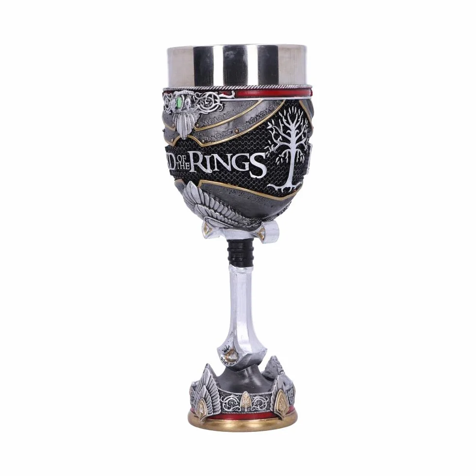 Nemesis Now Oficjalnie licencjonowany kielich Aragorn Władca Pierścieni, srebrny, 19,5 cm