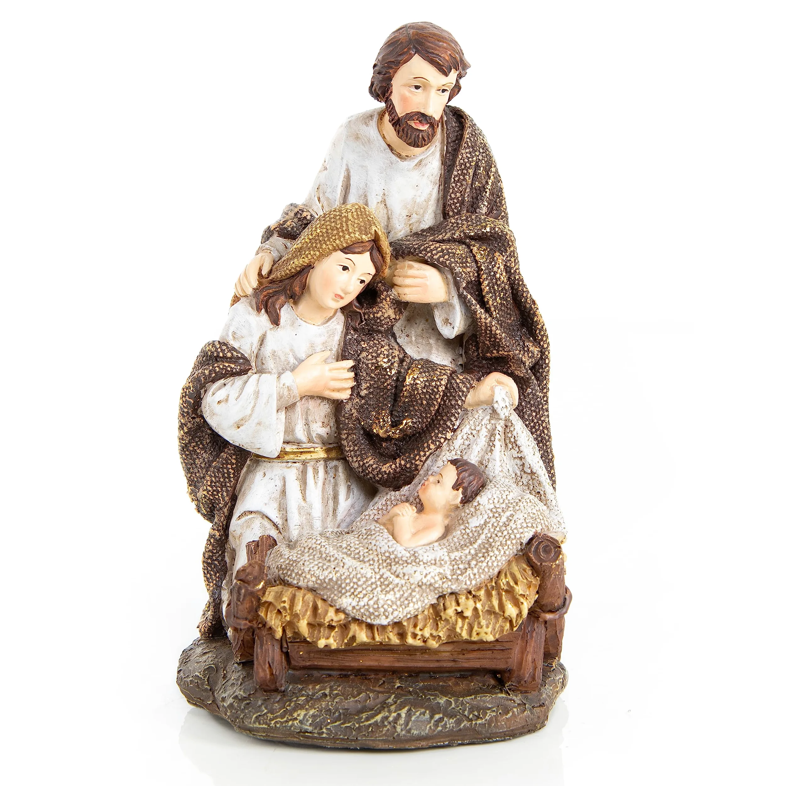 Logbuch-Verlag Mała szopka bożonarodzeniowa Maria Józef Dzieciątko Jezus Figurka Dekoracja 16 cm