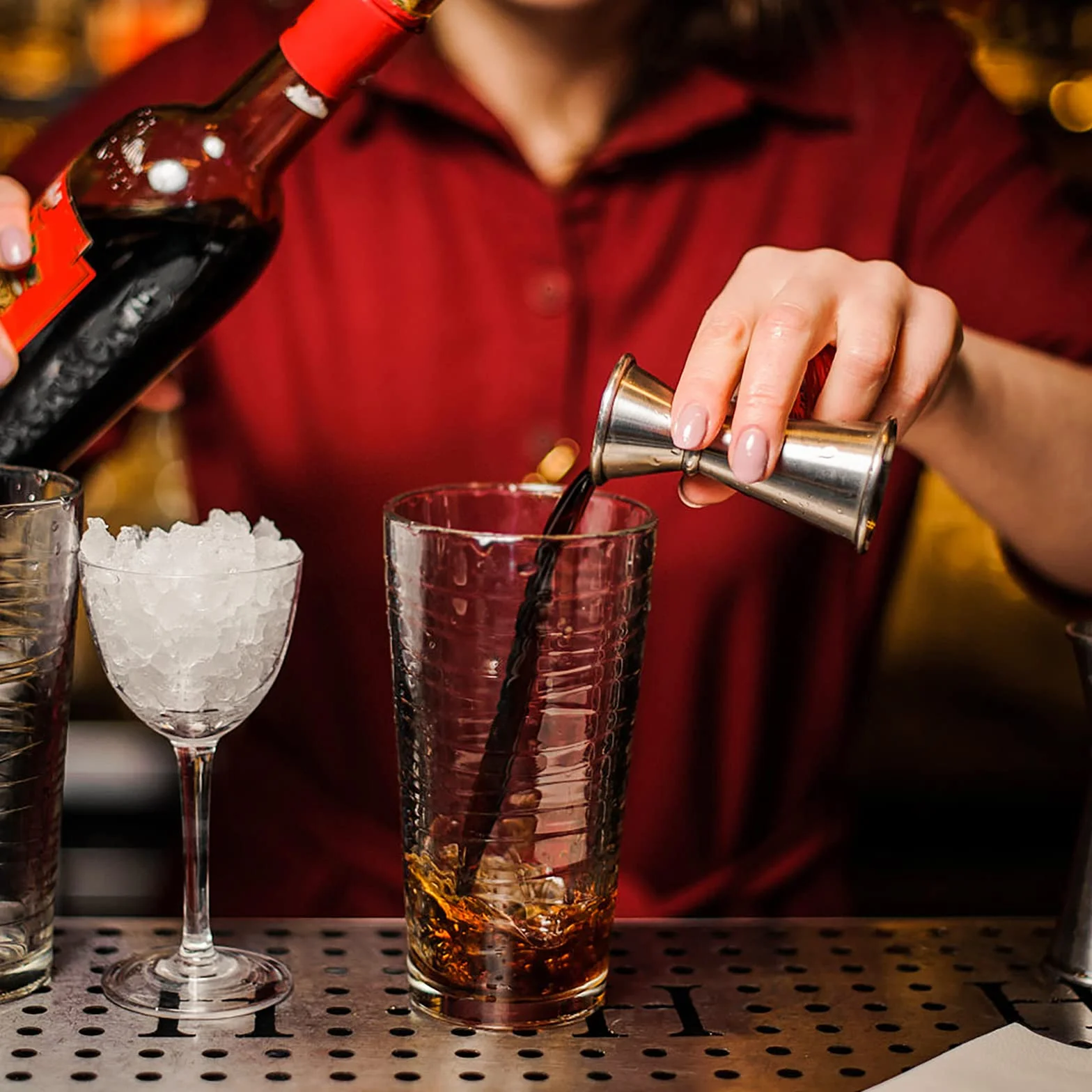 Abeillo Miarki do alkoholi 25/50ml i 15/30ml, stal nierdzewna Miarka do alkoholu Jigger Craft Podwójny kubek do odmierzania napojów Bar Party Wino Koktajl Drink Shaker