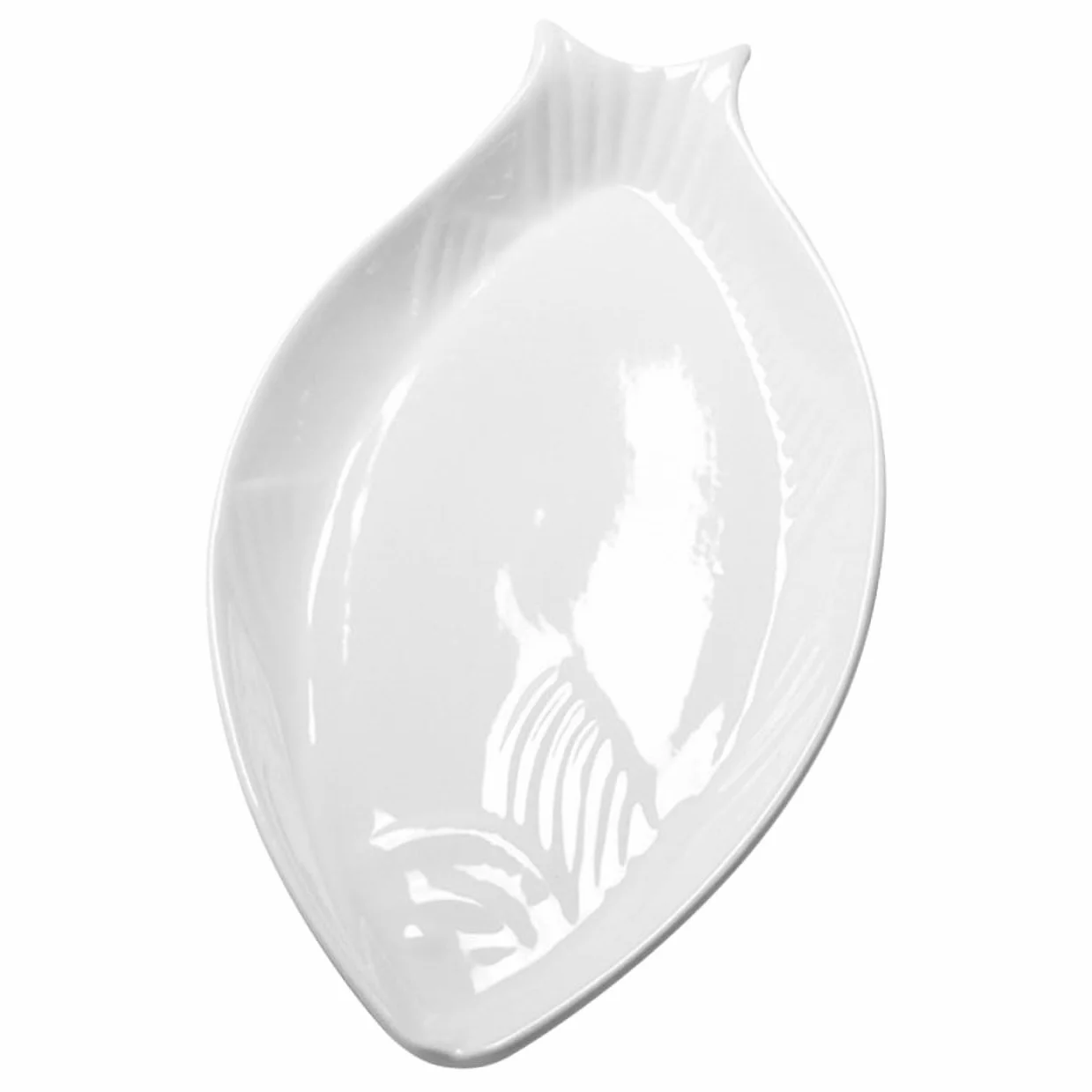 Biały talerz ceramiczny w kształcie ryby, trwała zastawa stołowa, wszechstronna taca do serwowania przystawek i deserów, idealna do użytku domowego, elegancka zastawa stołowa do rozrywki