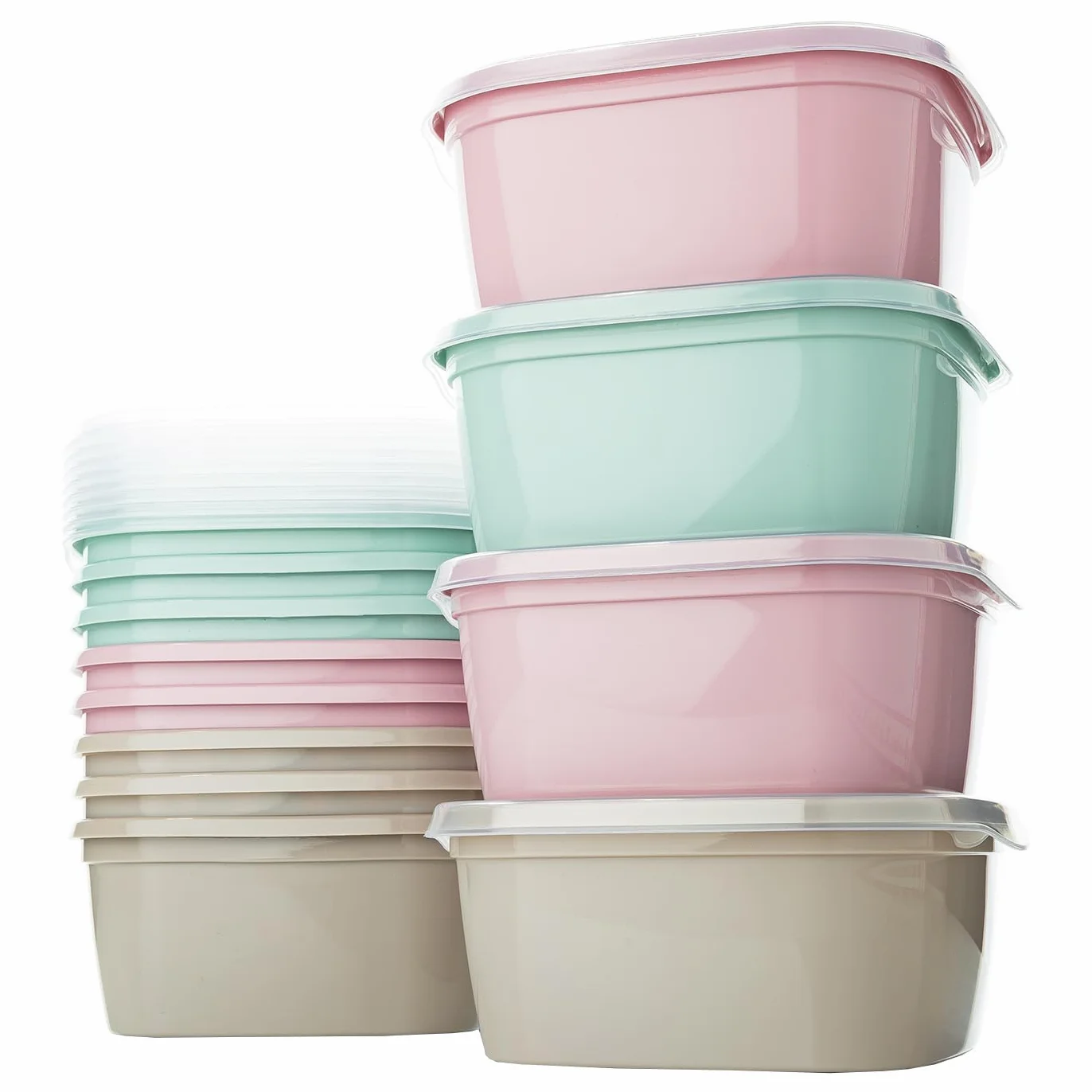 Pojemniki do przechowywania żywności 1L | Zestaw 12 | Plastikowe pojemniki na żywność | Bez BPA | Pojemnik na kuchenkę mikrofalową, zmywarkę, zamrażarkę | Z pokrywką
