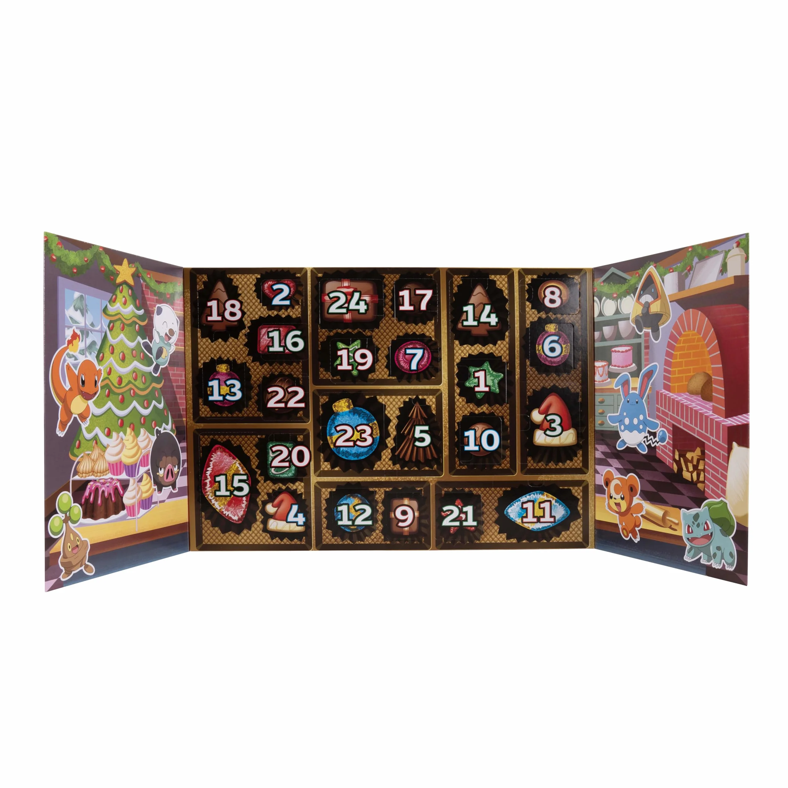 Pokémon X-mas Advent Calendar 2025 PKW4116 - Multicolor- Includes 16 pcs. of christmas themed Battle figures + 8 accessories - Official Pokemon Playset for children 4+