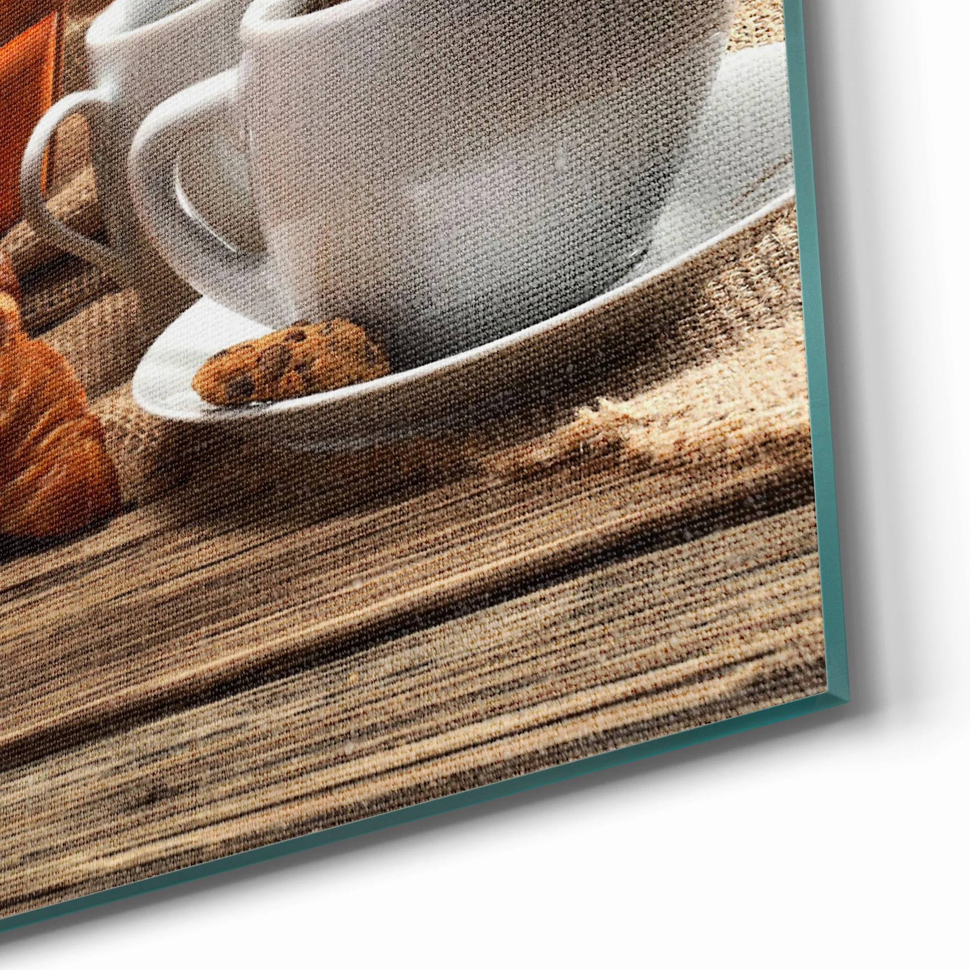 DEQORI Obraz na płótnie hybrydowy | motyw przyjemnej przerwy | Design Canvas 100 x 50 cm | obraz na płótnie płaski i nowoczesny ze szkłem | obraz ścienny do salonu, sypialni, przedpokoju i kuchni