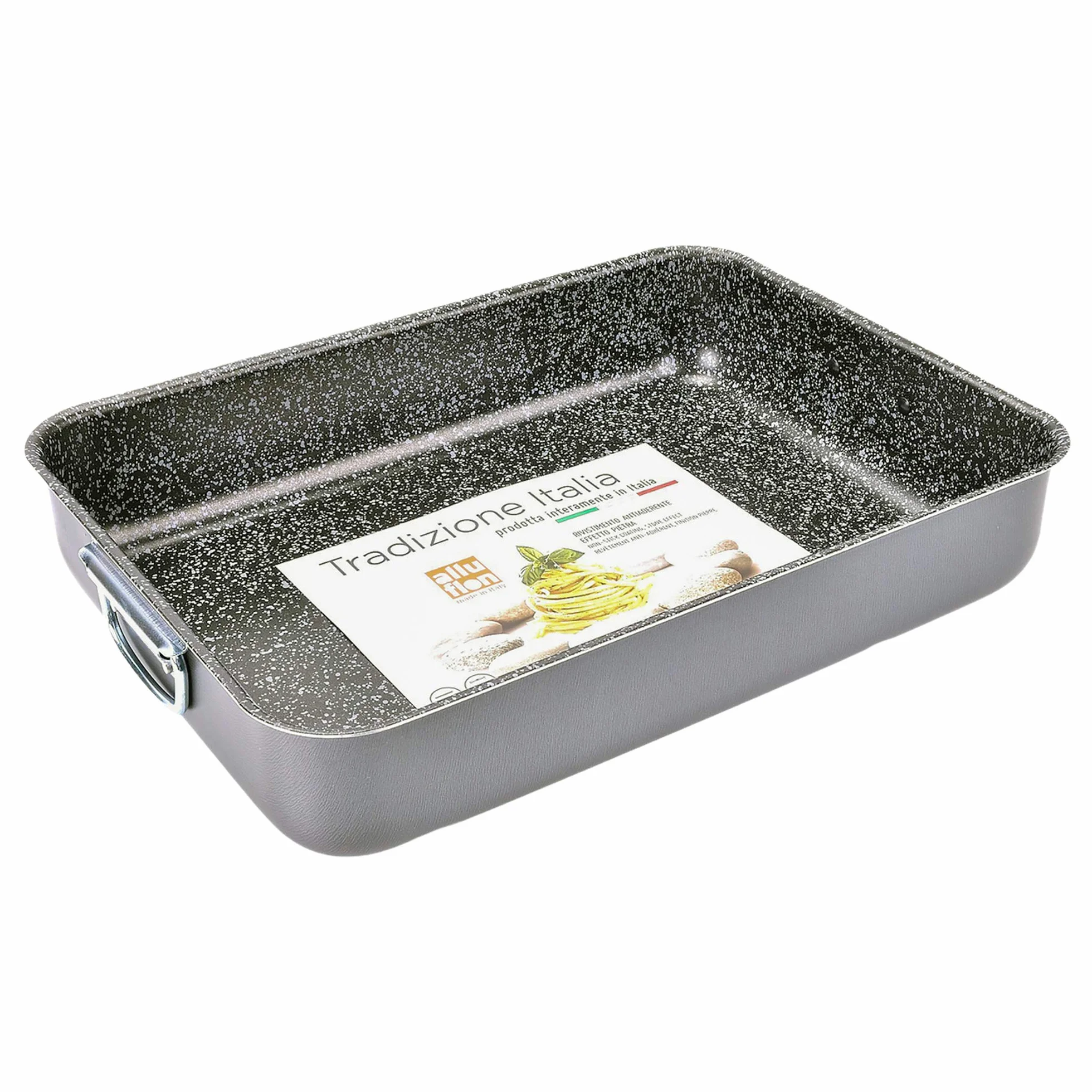 Alluflon Tradition Italy aluminiowe naczynie do lasagne, czarne, 42 x 29,5 x 7,5 cm