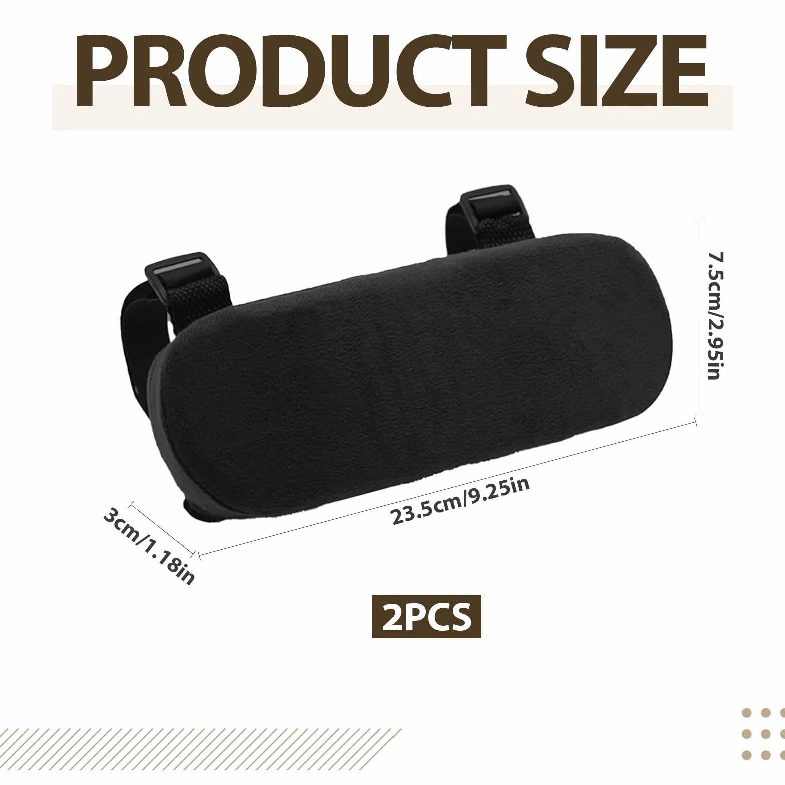Podkładki pod nadgarstki do krzesła biurowego pianka pamięciowa 25x7,5x3 cm