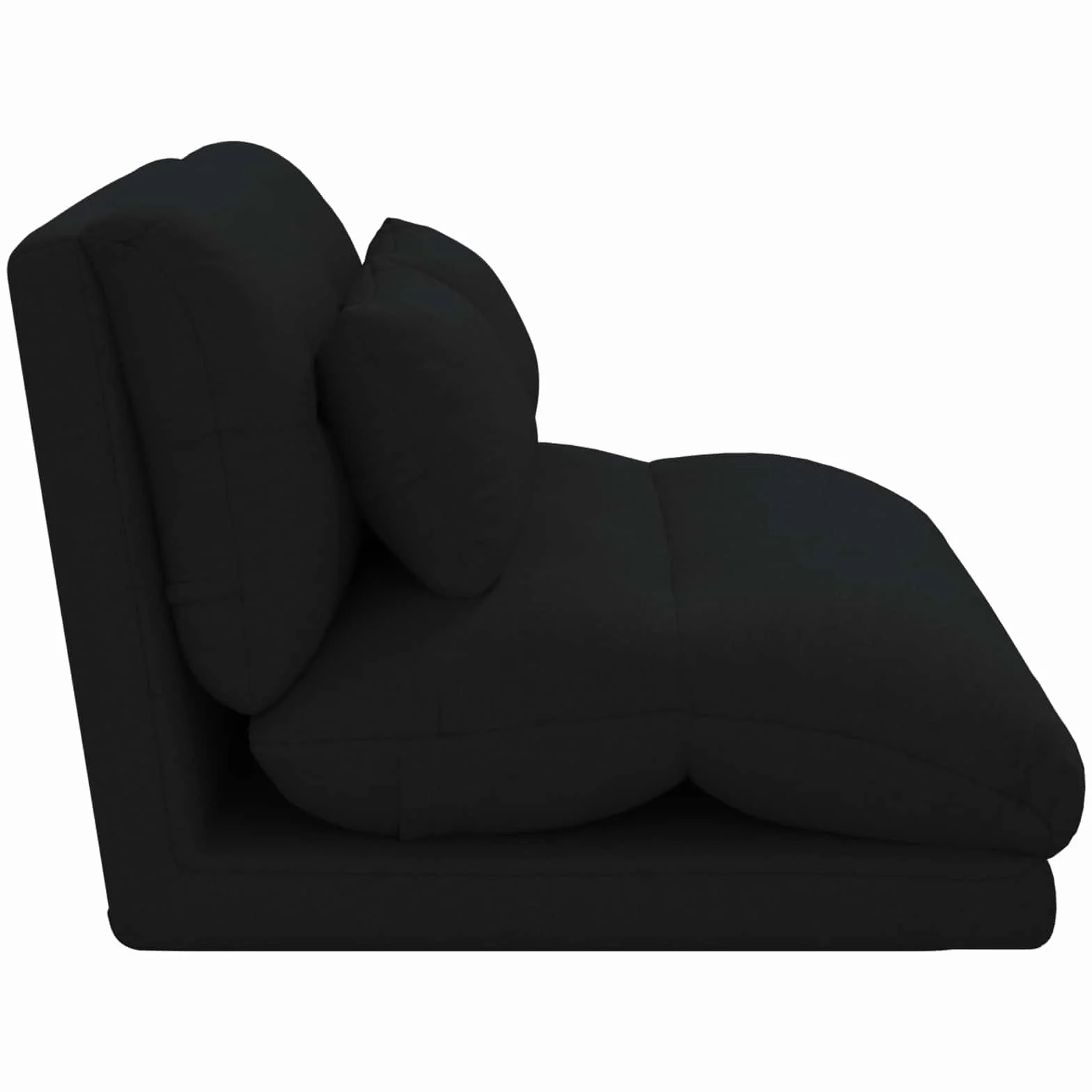 Regulowany fotel podłogowy, czarny materiał z wyściełanym oparciem, składany i składany, ergonomiczny worek do siedzenia do salonu, sypialni, czytania, medytacji, jogi