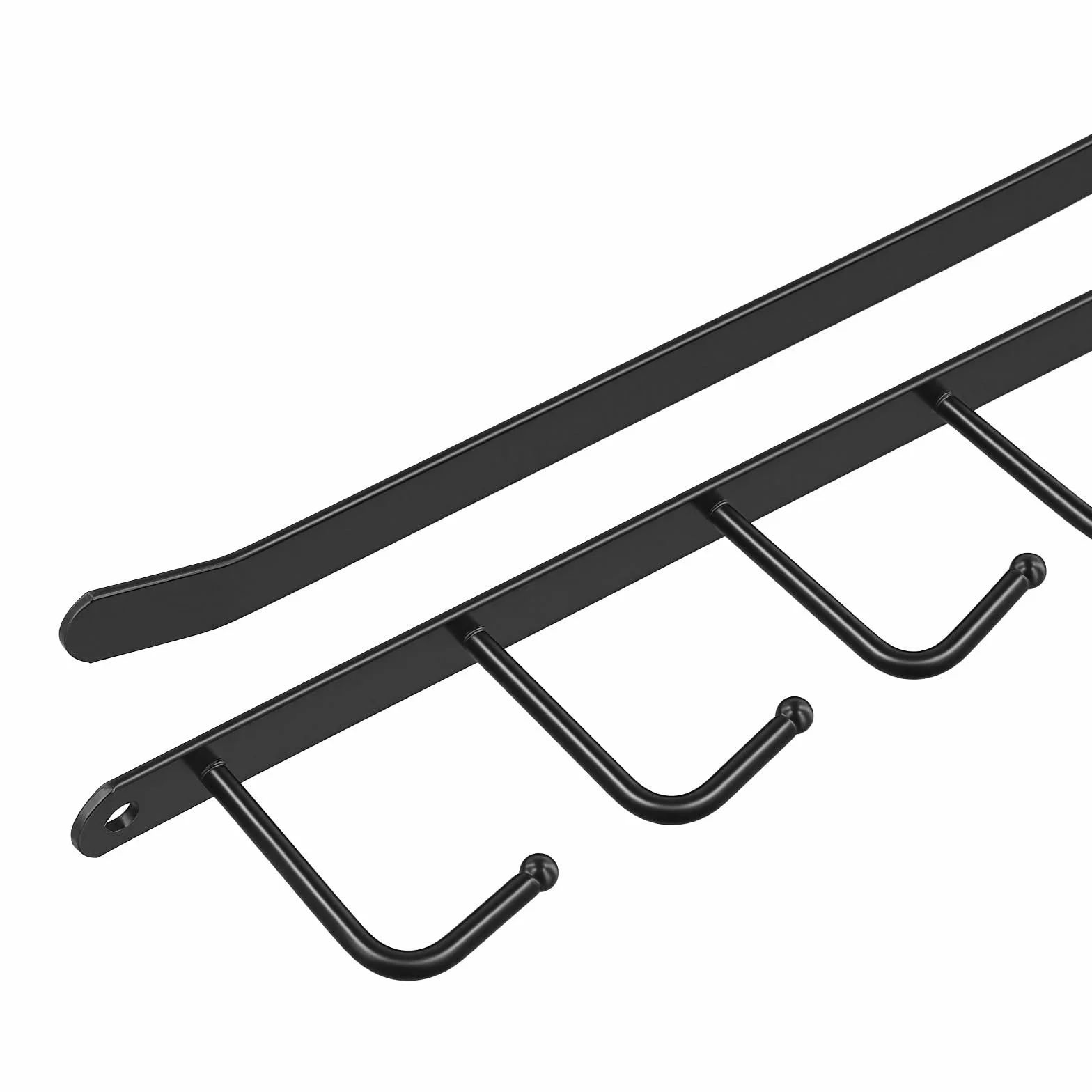 5 metalowych uchwytów na filiżanki, czarne, bez wiercenia, haczyki pod szafkę, organizer na kubki, przybory kuchenne, krawaty, szaliki, 5 sztuk